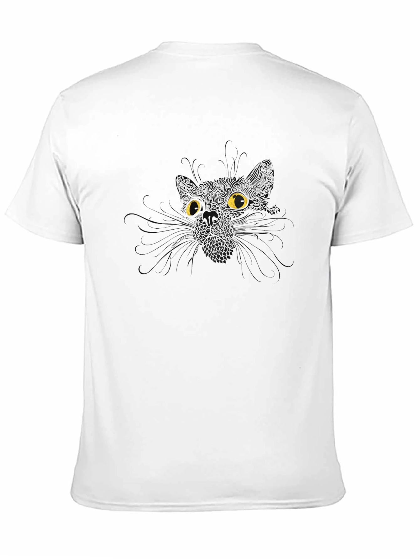 Black Men's Black Cat Eyes Graphic Tee view 11