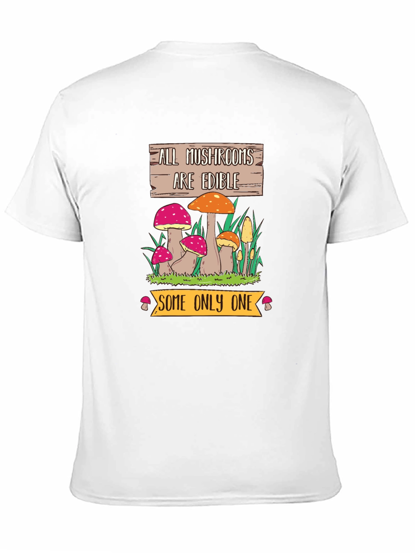 Black Funny Mushroom Graphic Tee - All Mushrooms Are Edible view 11