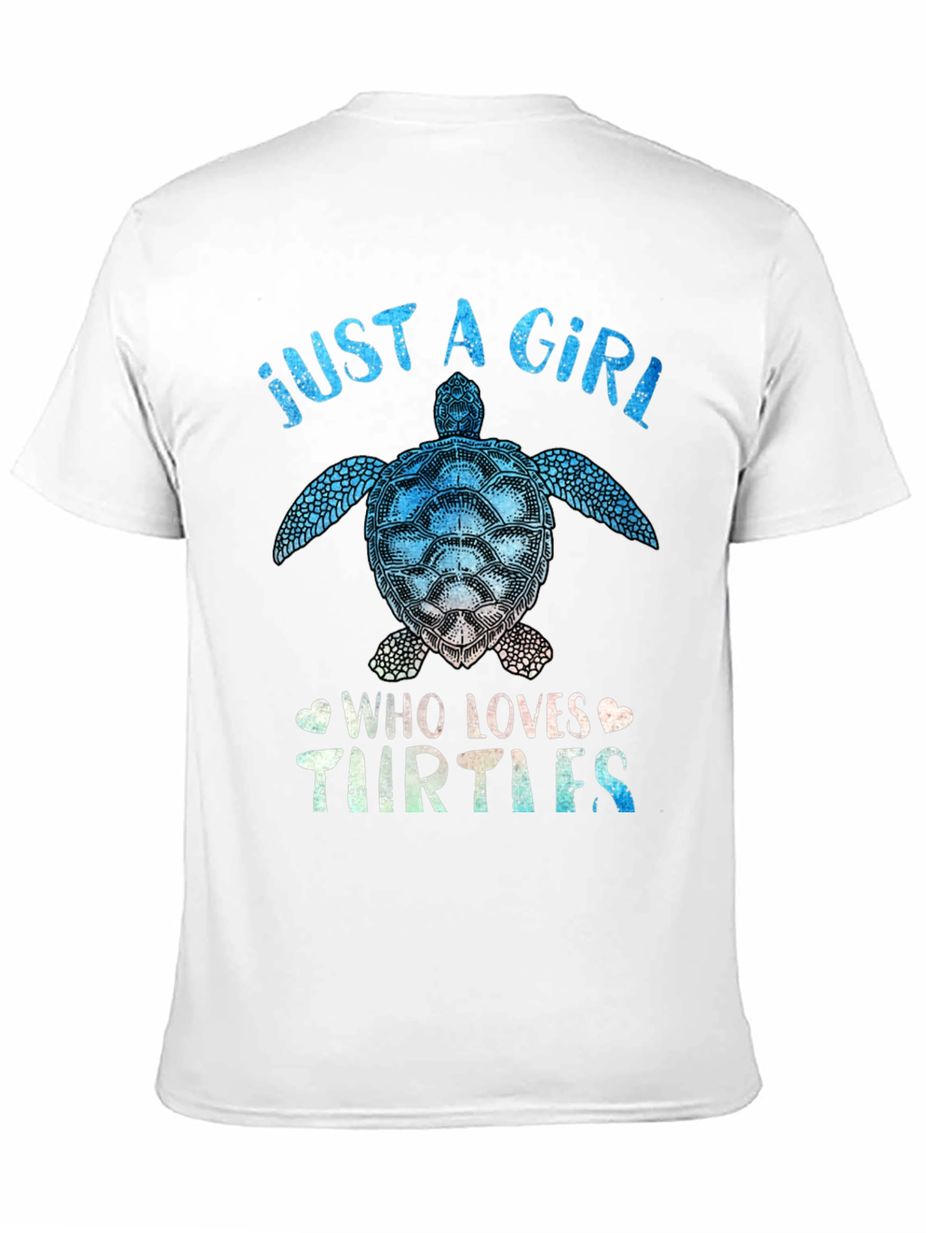 Black Just a Girl Who Loves Turtles T-Shirt view 11
