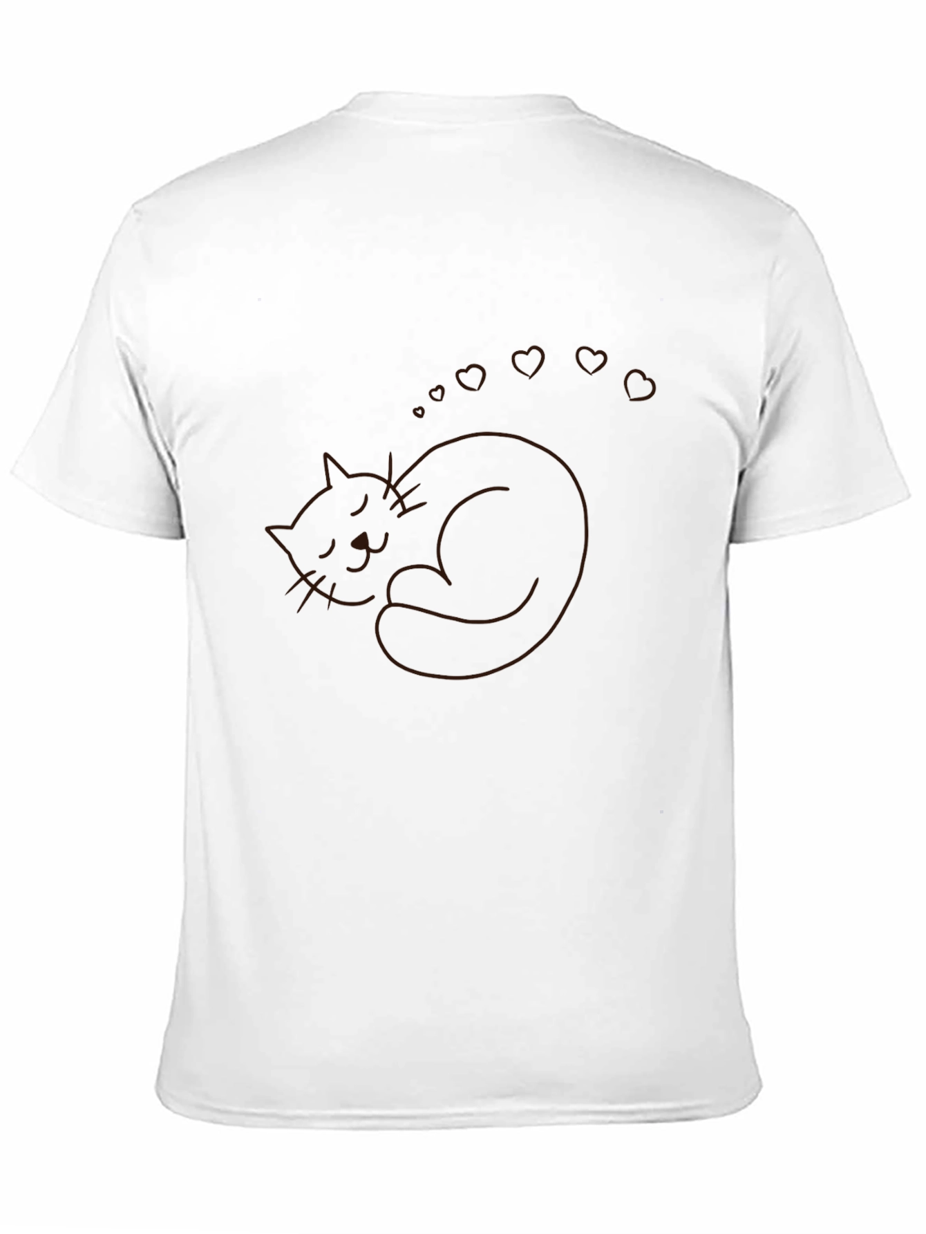 Black Sleeping Cat Heart Dreams T-Shirt view 11