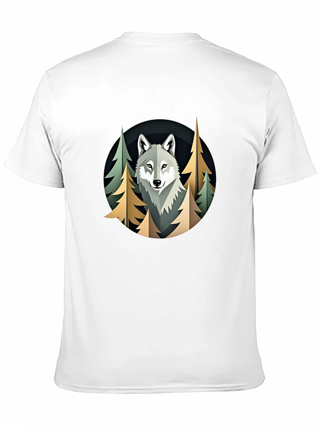 Black Wolf in Woods Graphic Tee - Premium Black T-Shirt view 11