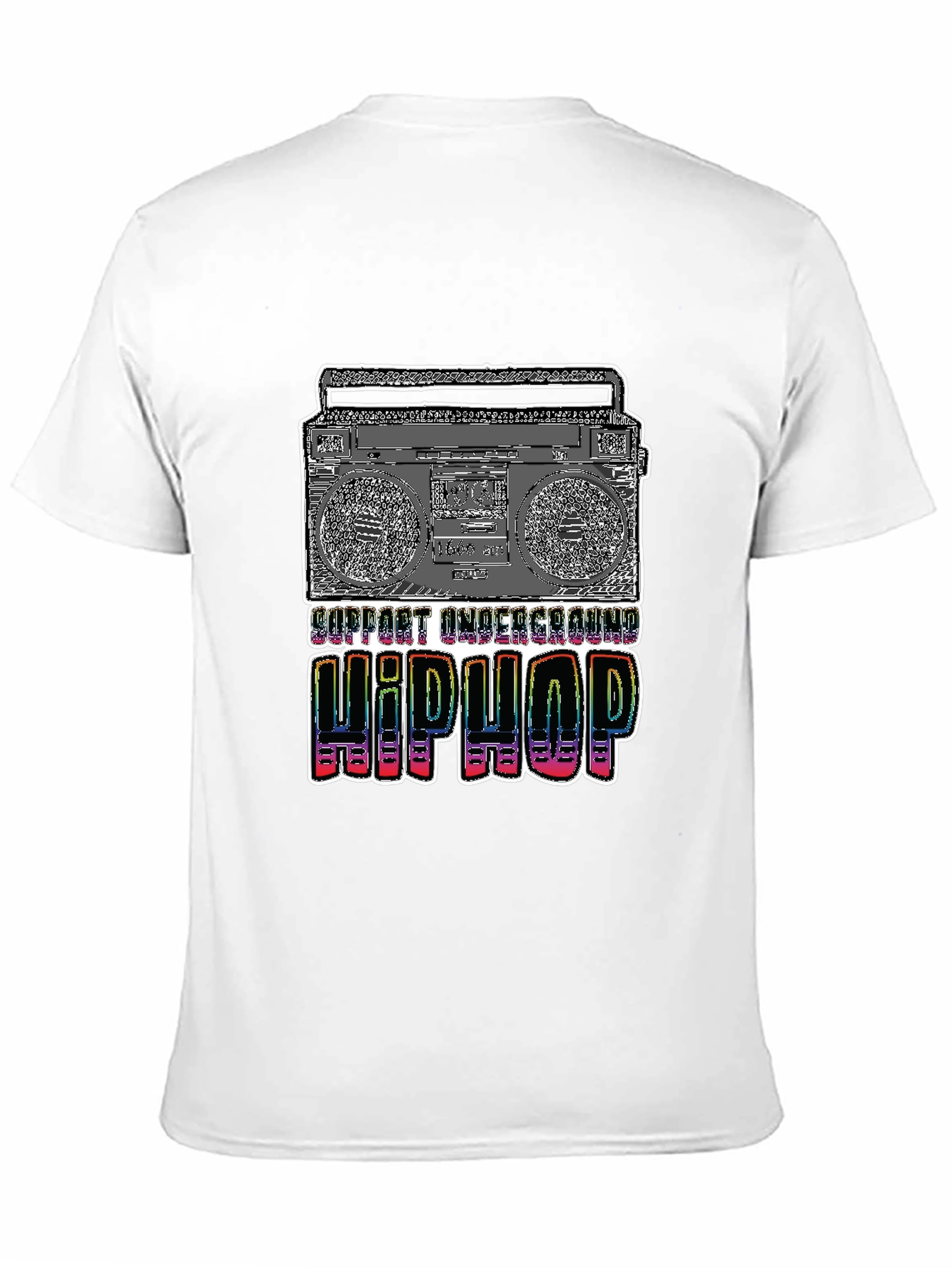 Black Underground Hip Hop Boombox Graphic Tee view 11