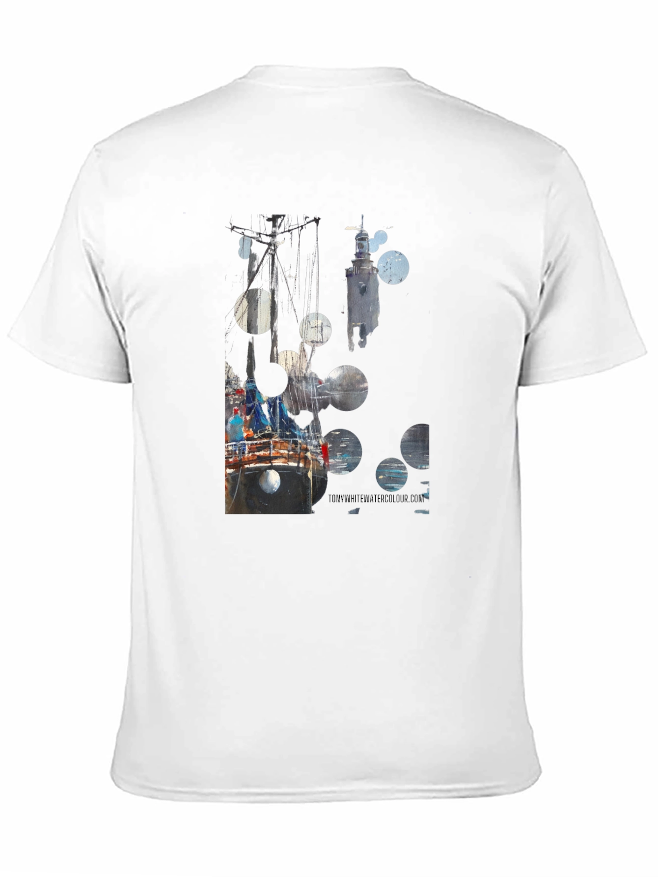 Black Abstract Boat Print Black T-Shirt view 11