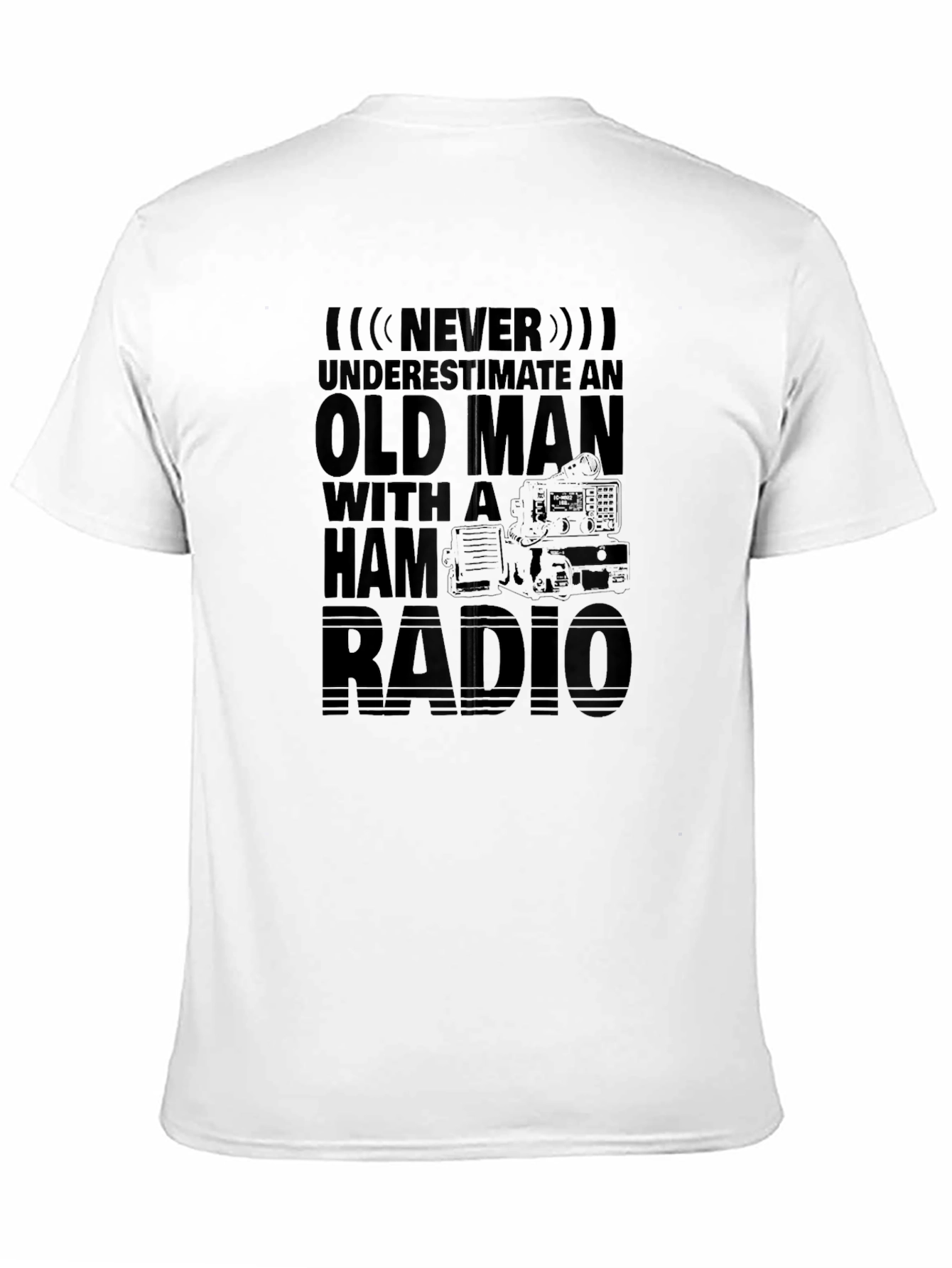Black Old Man Ham Radio Black T-Shirt view 11