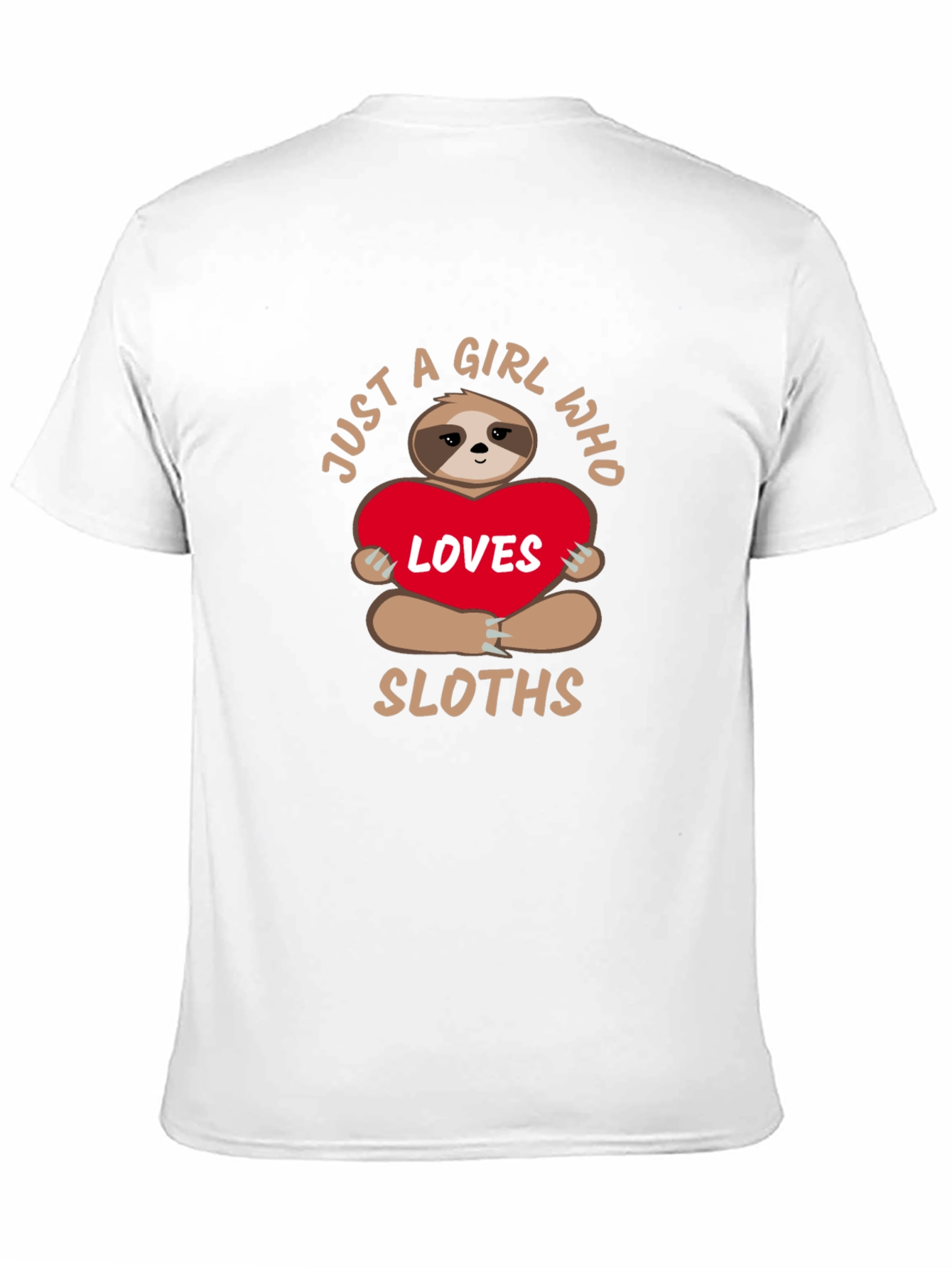 Black Sloth Lover T-Shirt - Just a Girl Who Loves Sloths Tee view 11