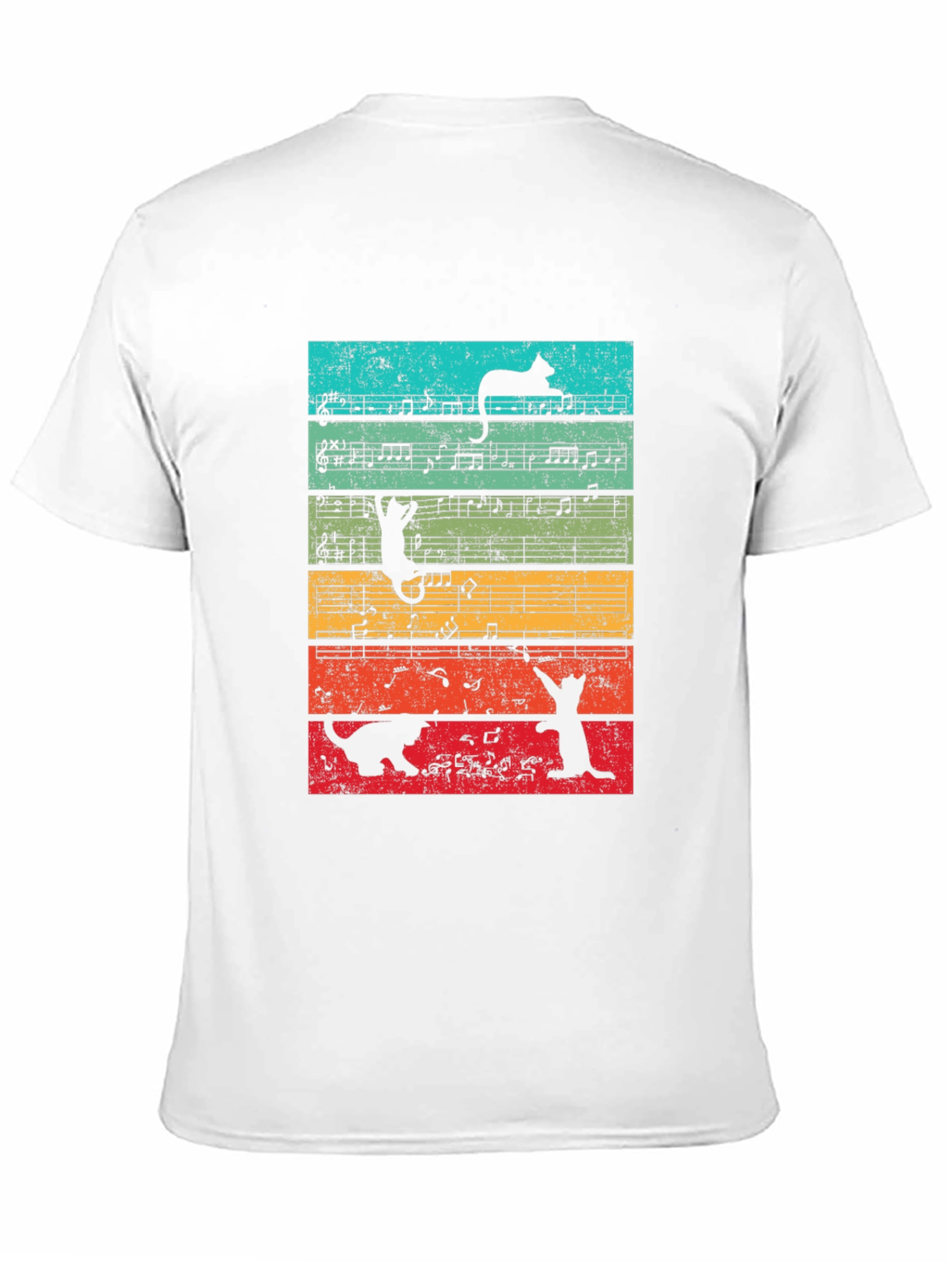 Black Cats and Music Notes Graphic T-Shirt view 11