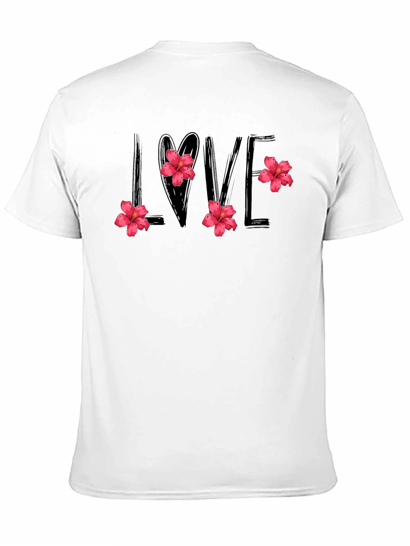 Black Love Floral Graphic Tee - Stylish Black Shirt view 11