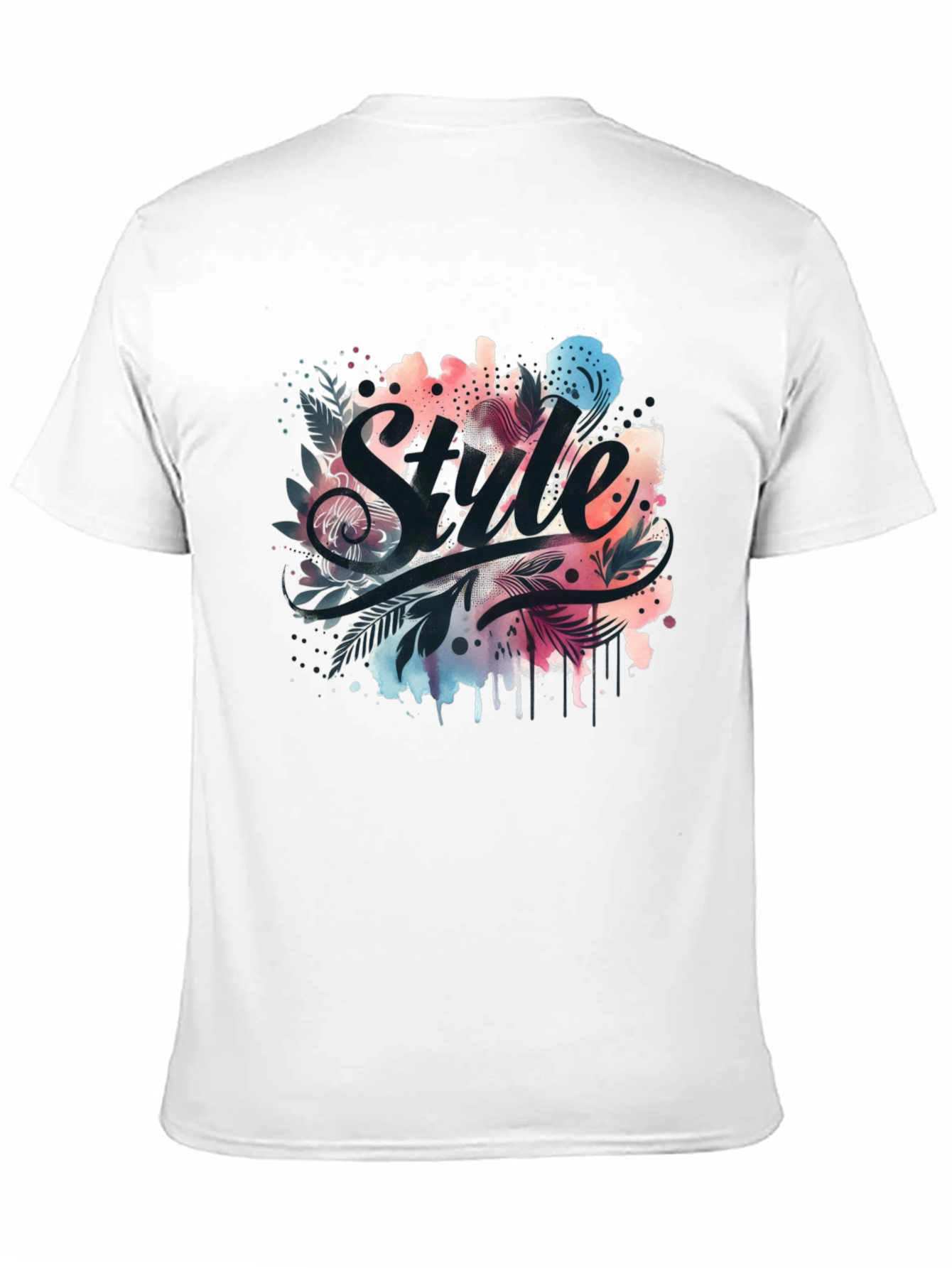 Black Stylish 'Style' Graphic Print Black T-Shirt view 11