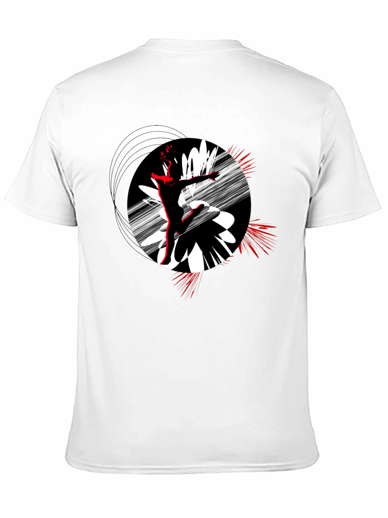 Black Abstract Dance T-Shirt - Black Cotton Tee view 11