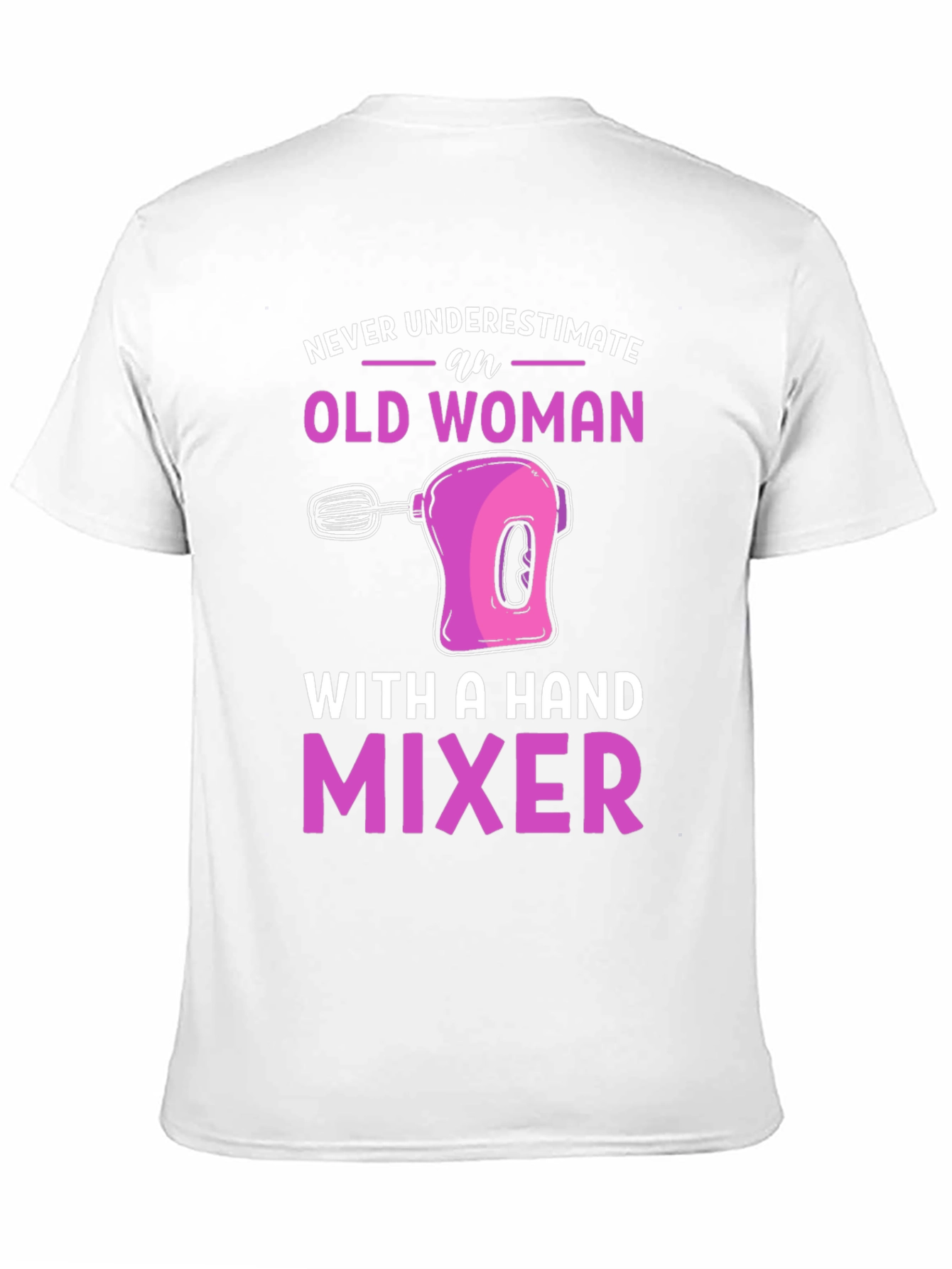 Black Old Woman Hand Mixer Graphic Tee view 11