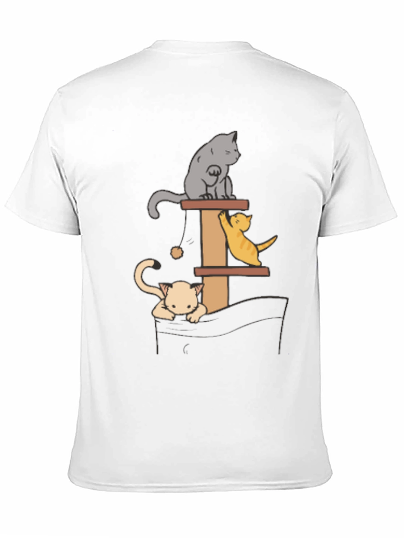 Black Cat Tower T-Shirt - Playful Kitten Design view 11