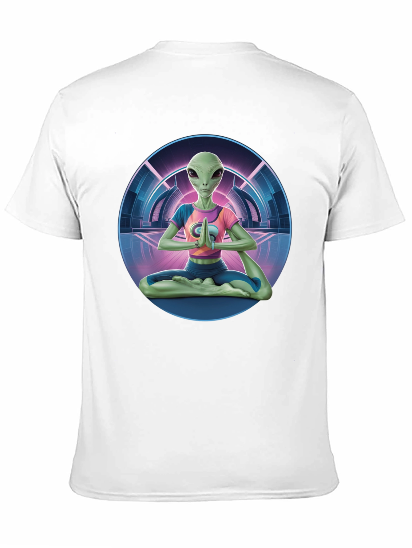 Black Alien Yoga Meditation T-Shirt - Men's Black Graphic Tee view 11