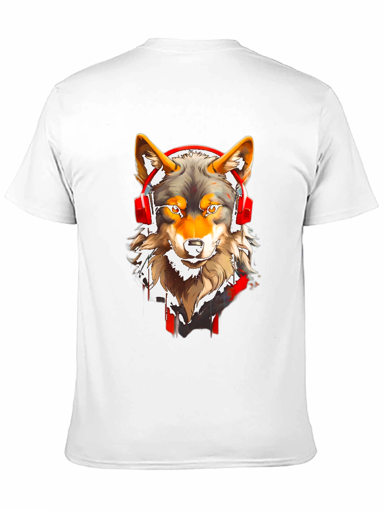 Black Wolf Headphones Graphic Tee view 11
