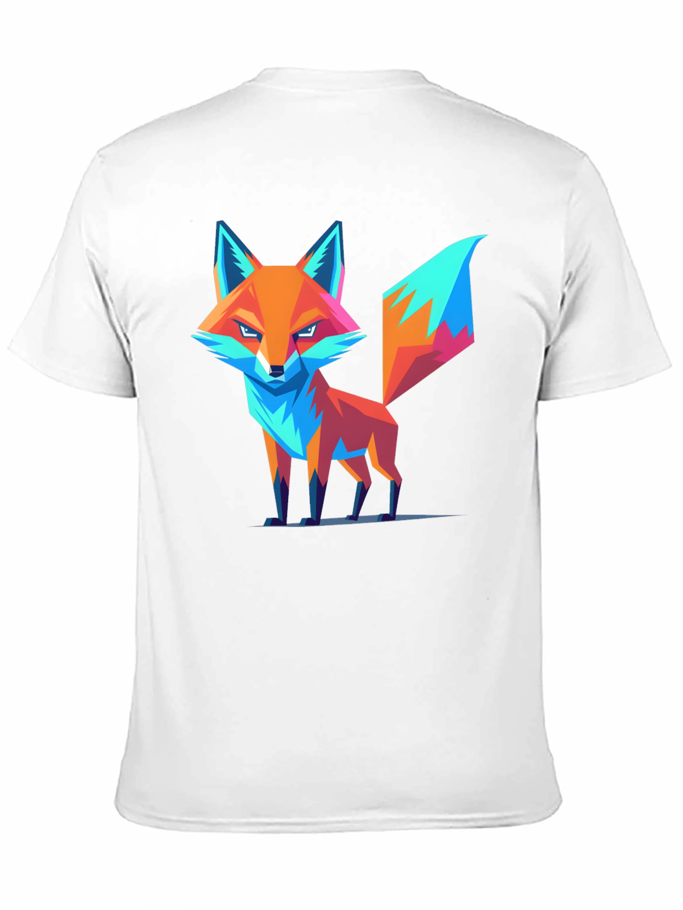 Black Geometric Fox Graphic T-Shirt - Trendy Design view 11