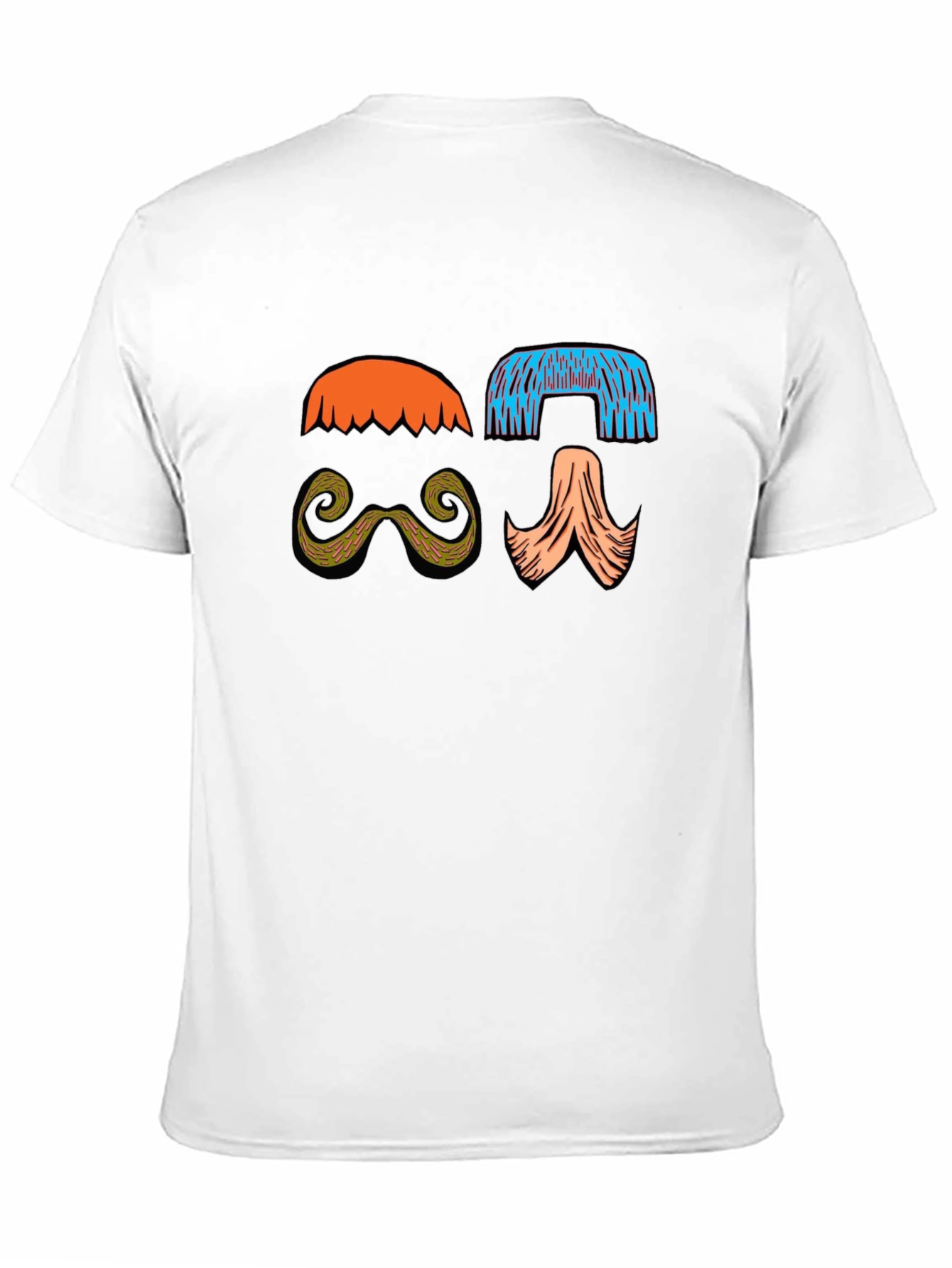Black Funky Mustache & Wig Graphic Tee view 11