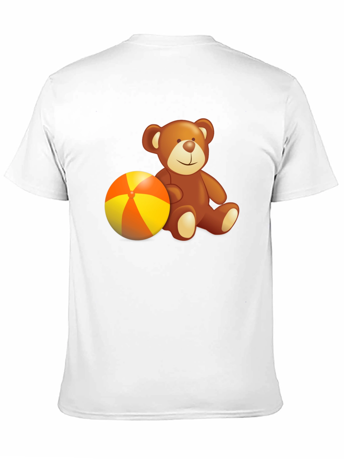 Black Teddy Bear & Beach Ball Graphic Tee - Soft Cotton Comfort view 11