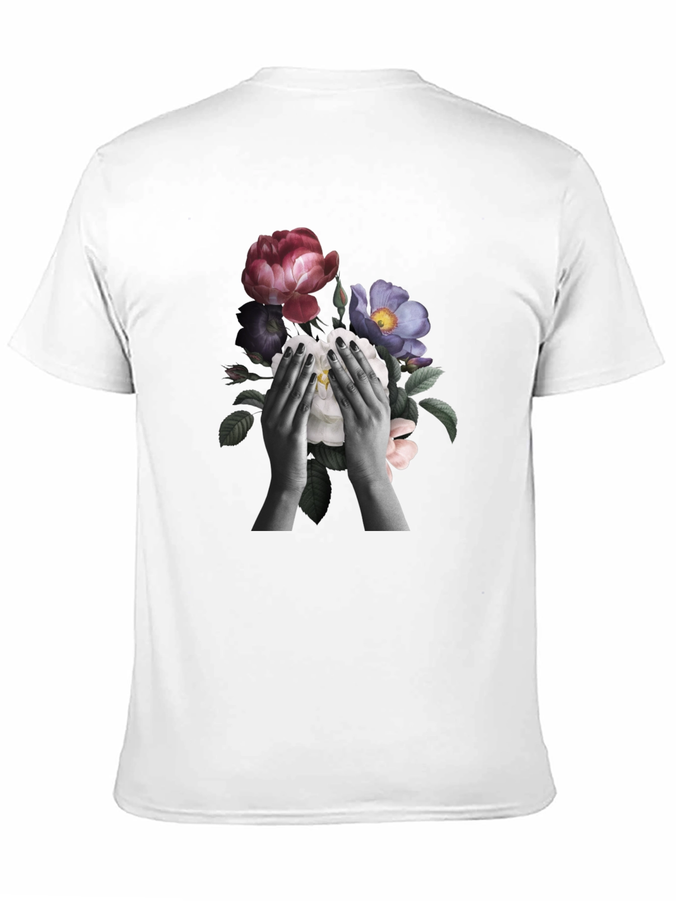 Floral Hands Graphic T-Shirt - Black - 11