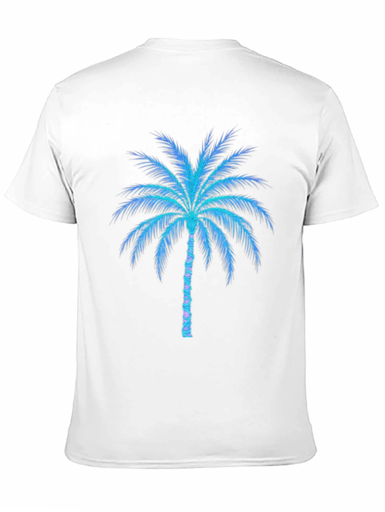 Black Neon Palm Tree Graphic Tee - Black Cotton Blend view 11