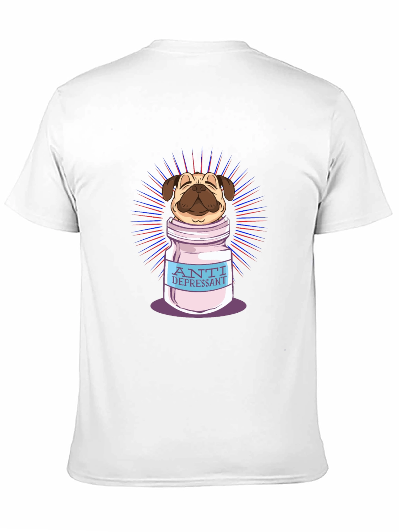 Black Pug Antidepressant T-Shirt view 11