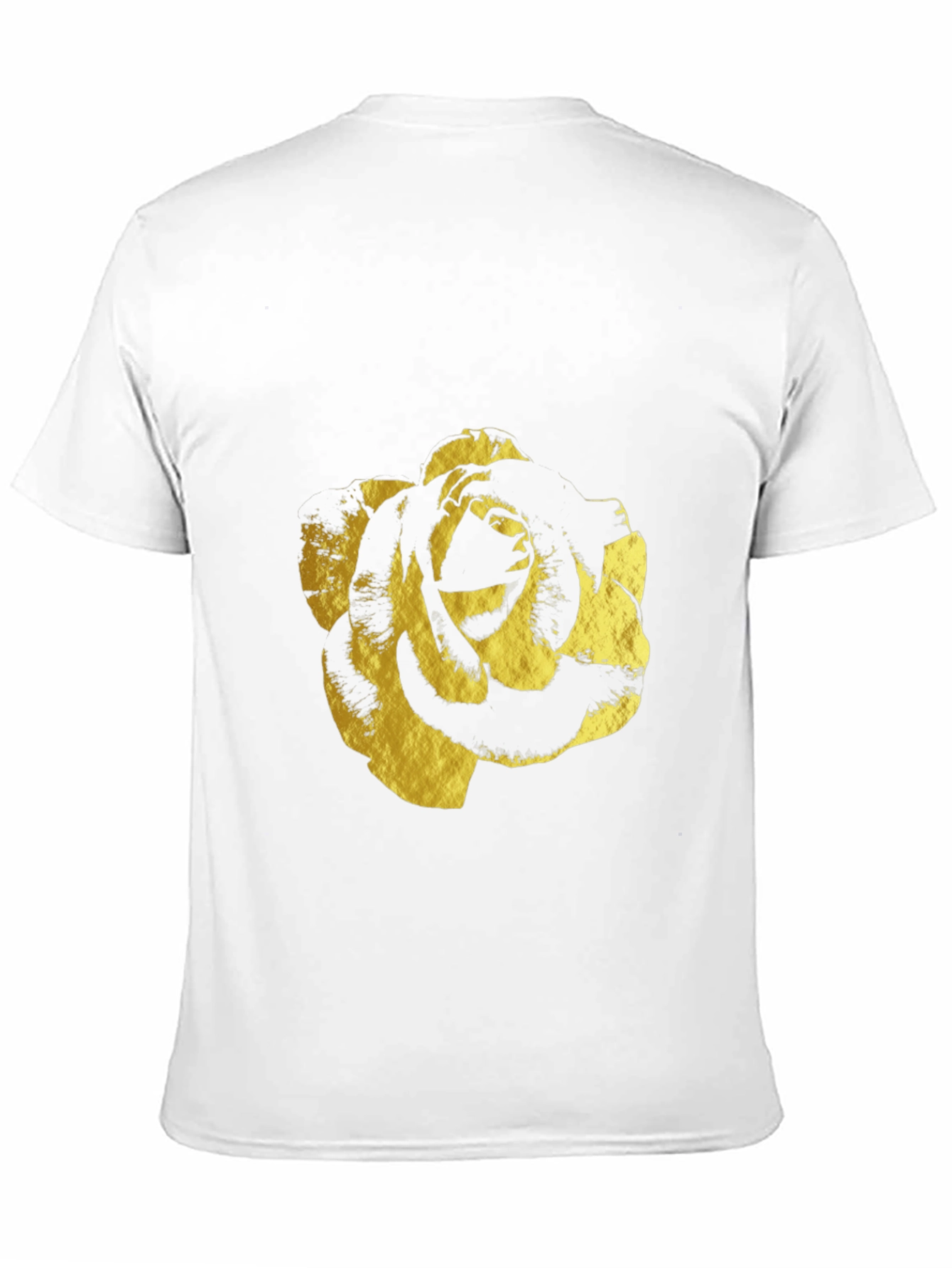 Black Black T-Shirt with Gold Rose Print - Modern & Stylish view 11