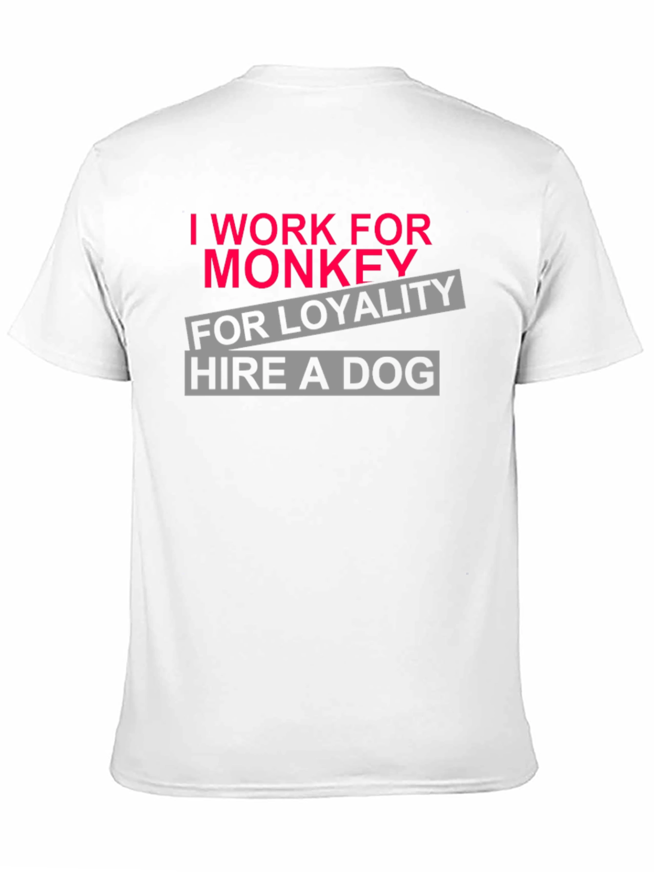 Black I Work for Monkey Funny Graphic T-Shirt view 11