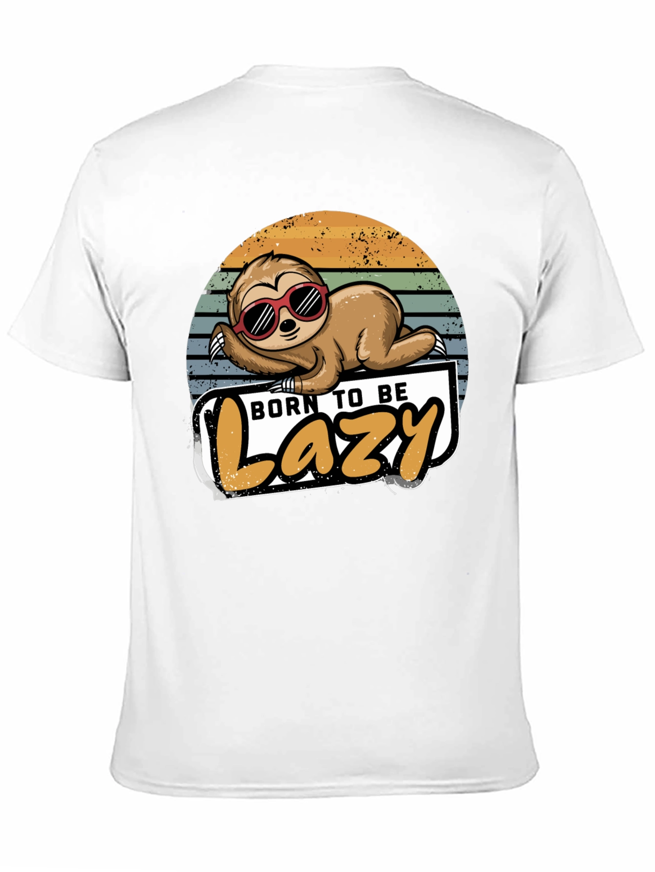 Black Born to Be Lazy Sloth Graphic T-Shirt view 11