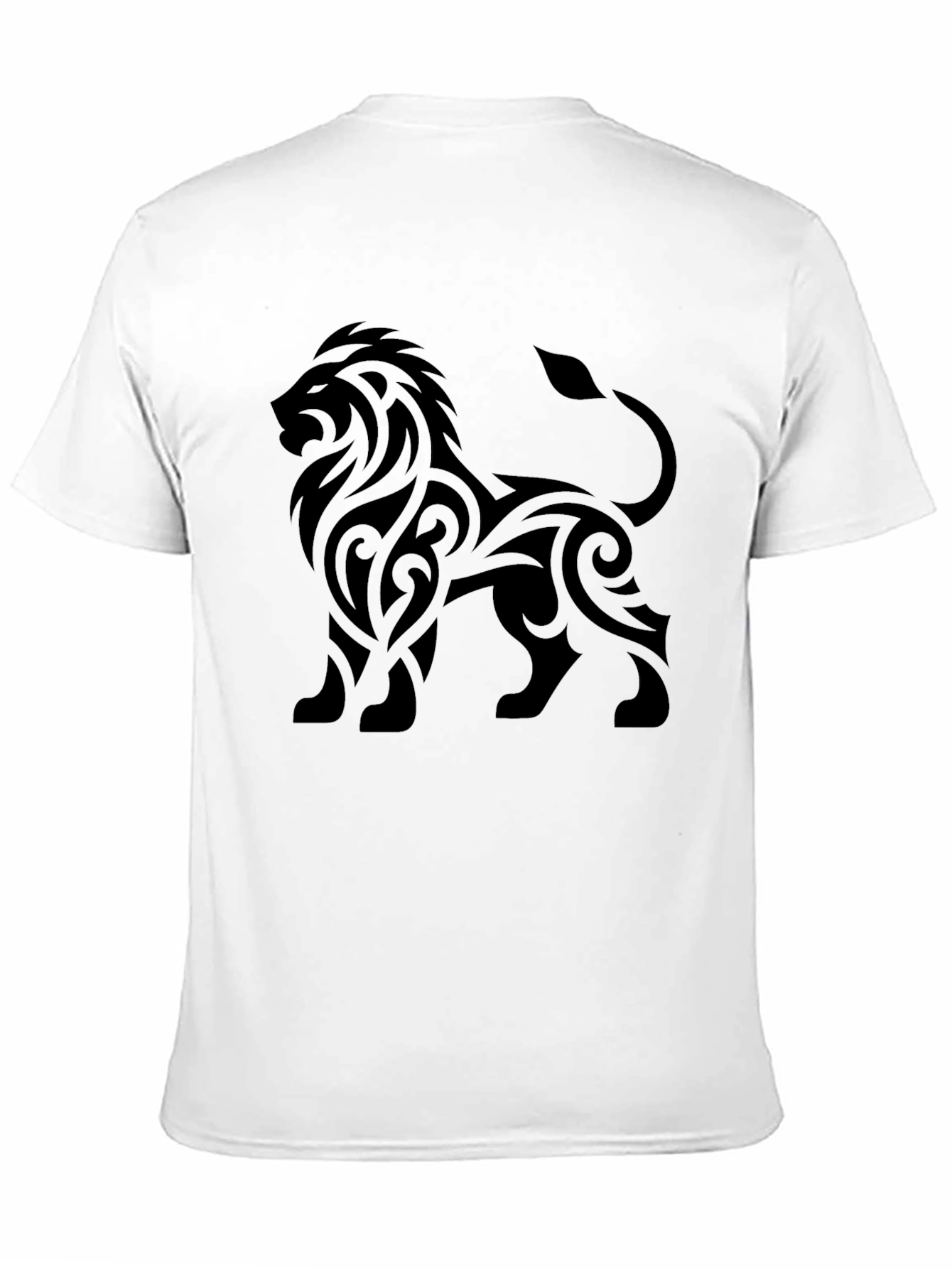 Black Lion Tribal Tattoo Black T-Shirt view 11