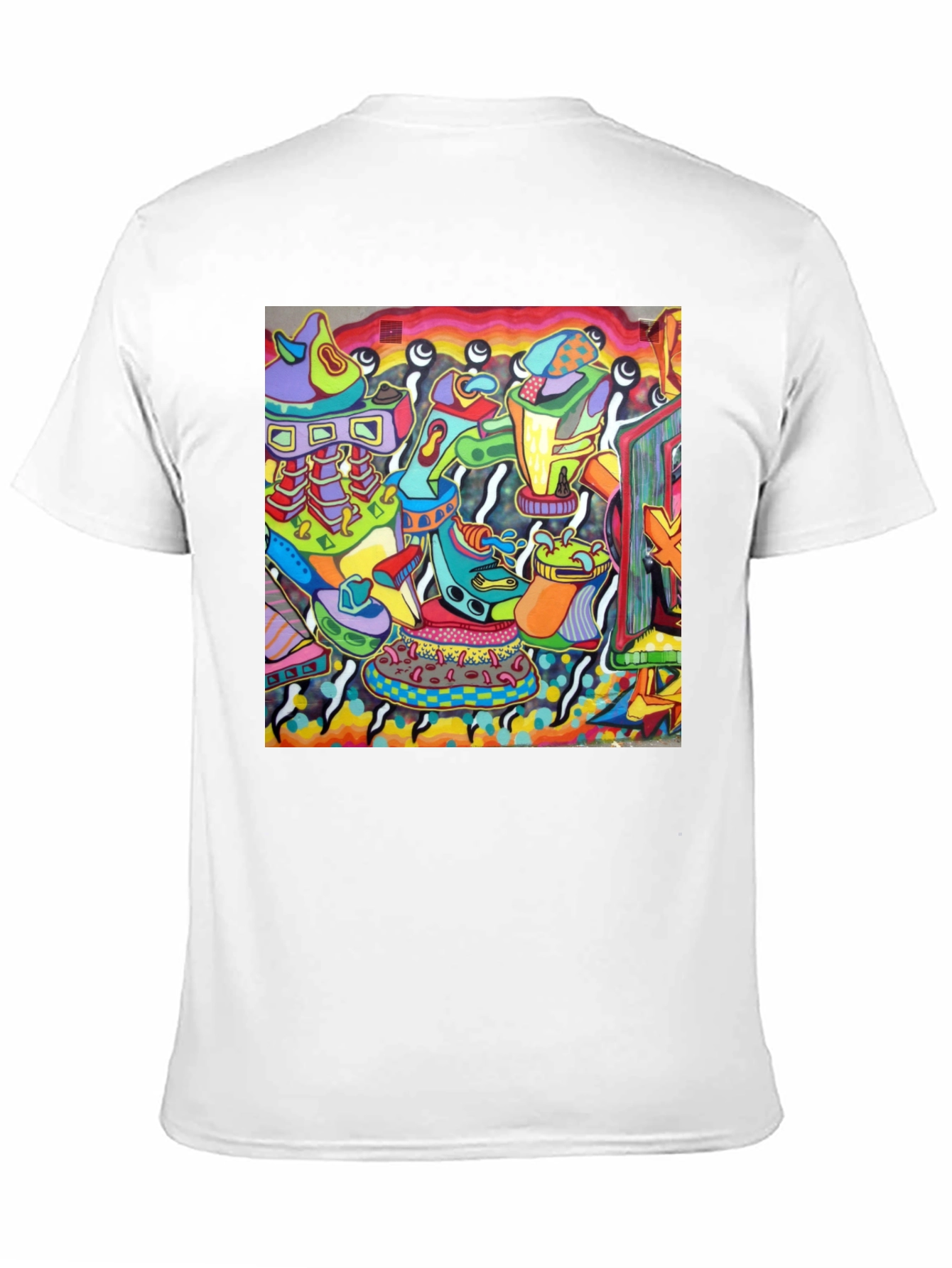 Black Abstract Art Graphic Black T-Shirt view 11