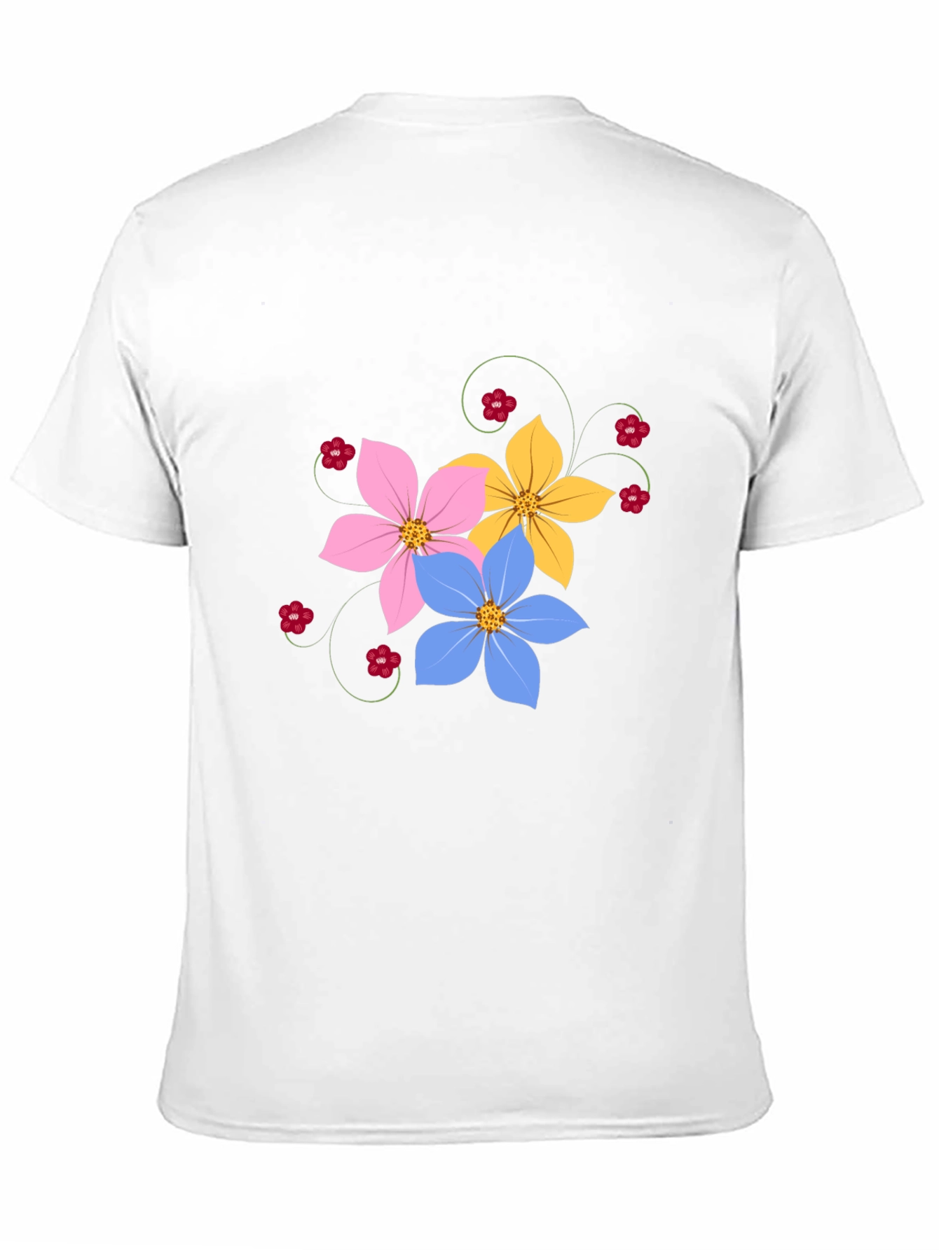 Black Floral Graphic Black T-Shirt for Men view 11