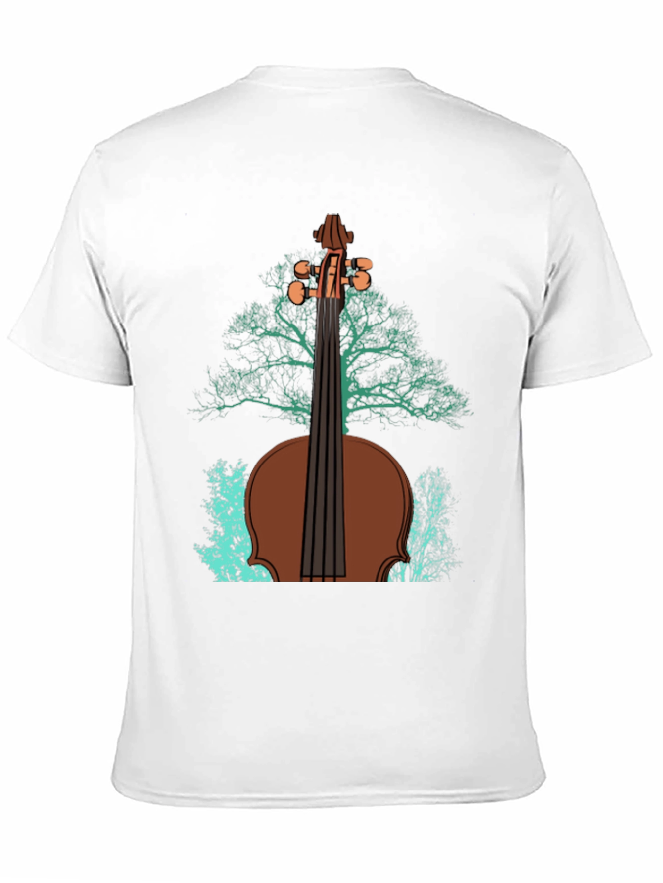 Black Violin Tree Graphic Tee - Music Lover's T-Shirt view 11