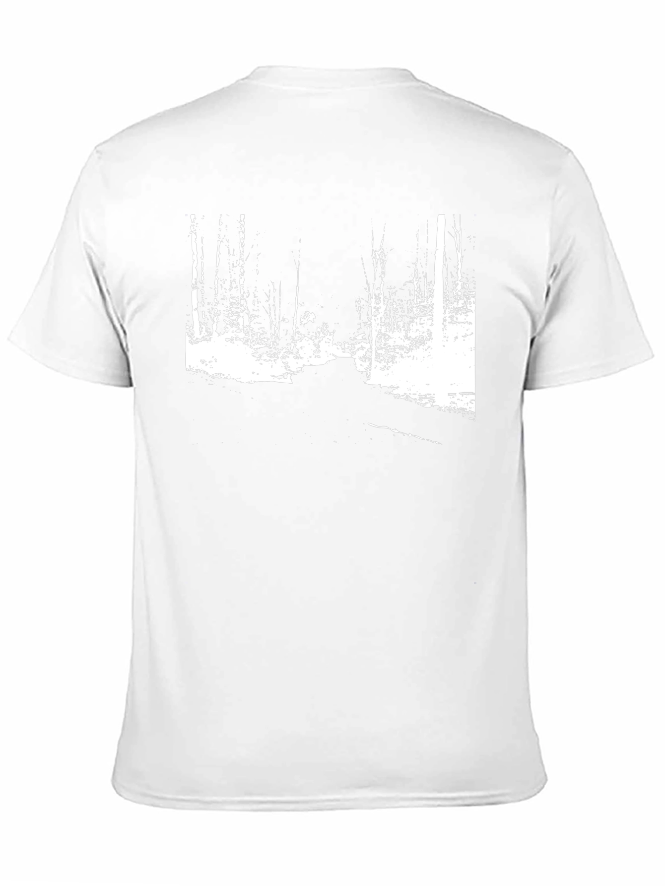 Black Monochrome Forest Graphic Tee view 11
