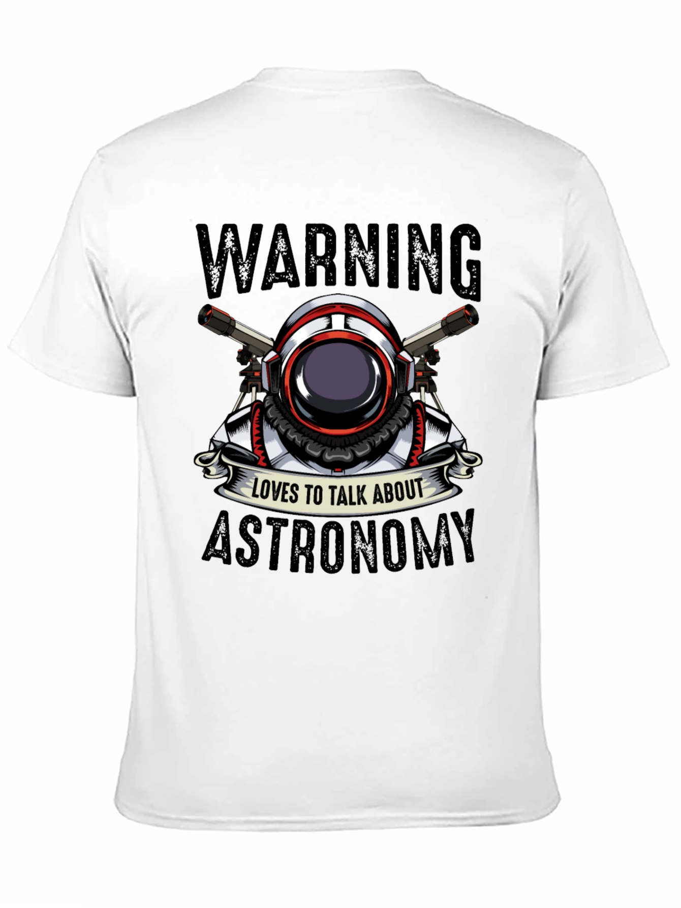 Black Warning Astronomy T-Shirt view 11