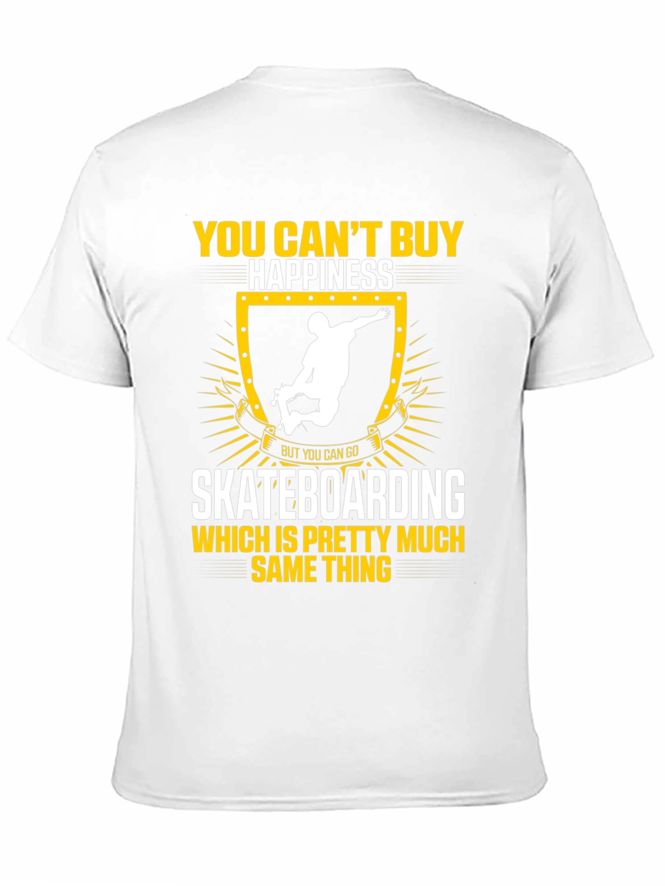 Black Skateboarding Happiness T-Shirt view 11