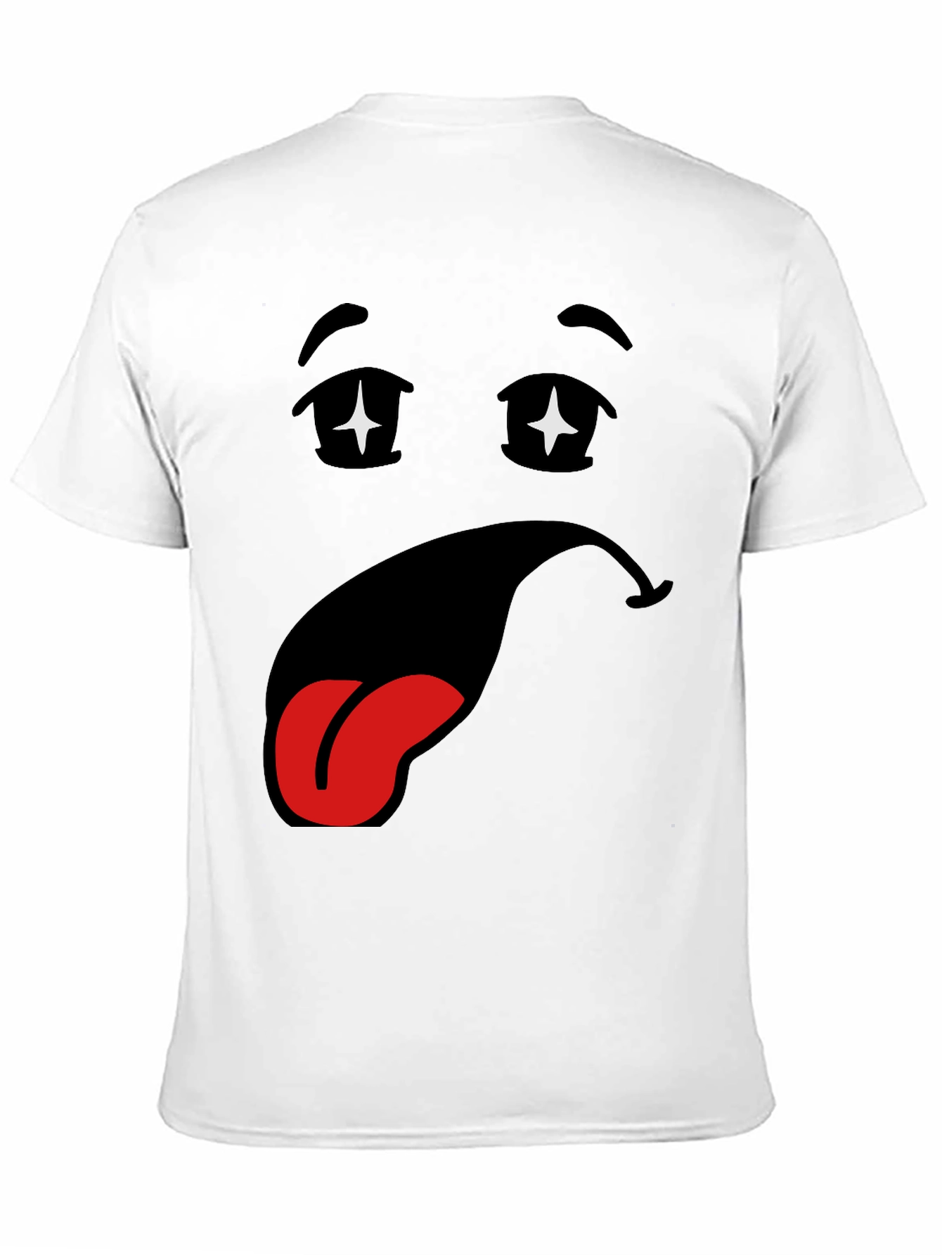 Black Funny Cartoon Face Black T-Shirt view 11