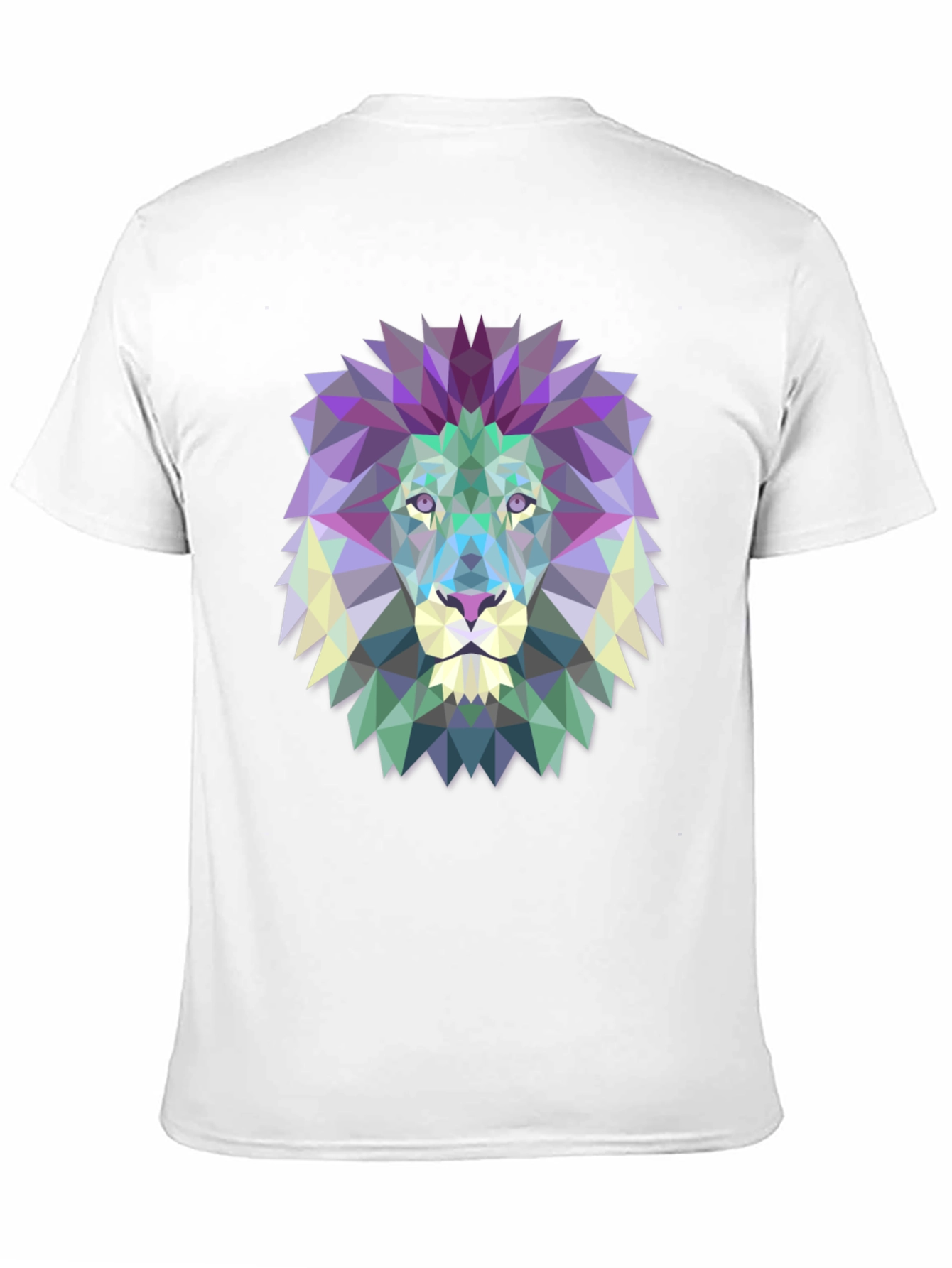 Black Geometric Lion Graphic Tee - Modern Art Shirt view 11