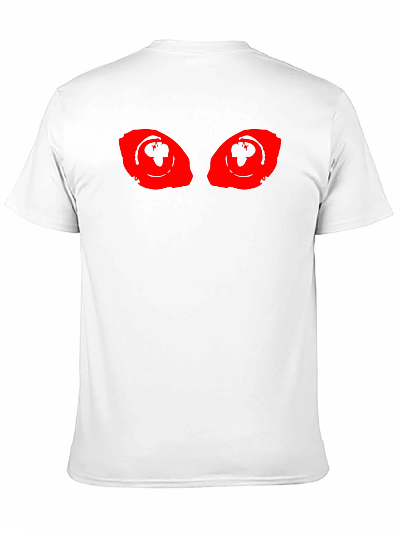 Black Men's Black T-Shirt with Red Eye Graphic view 11