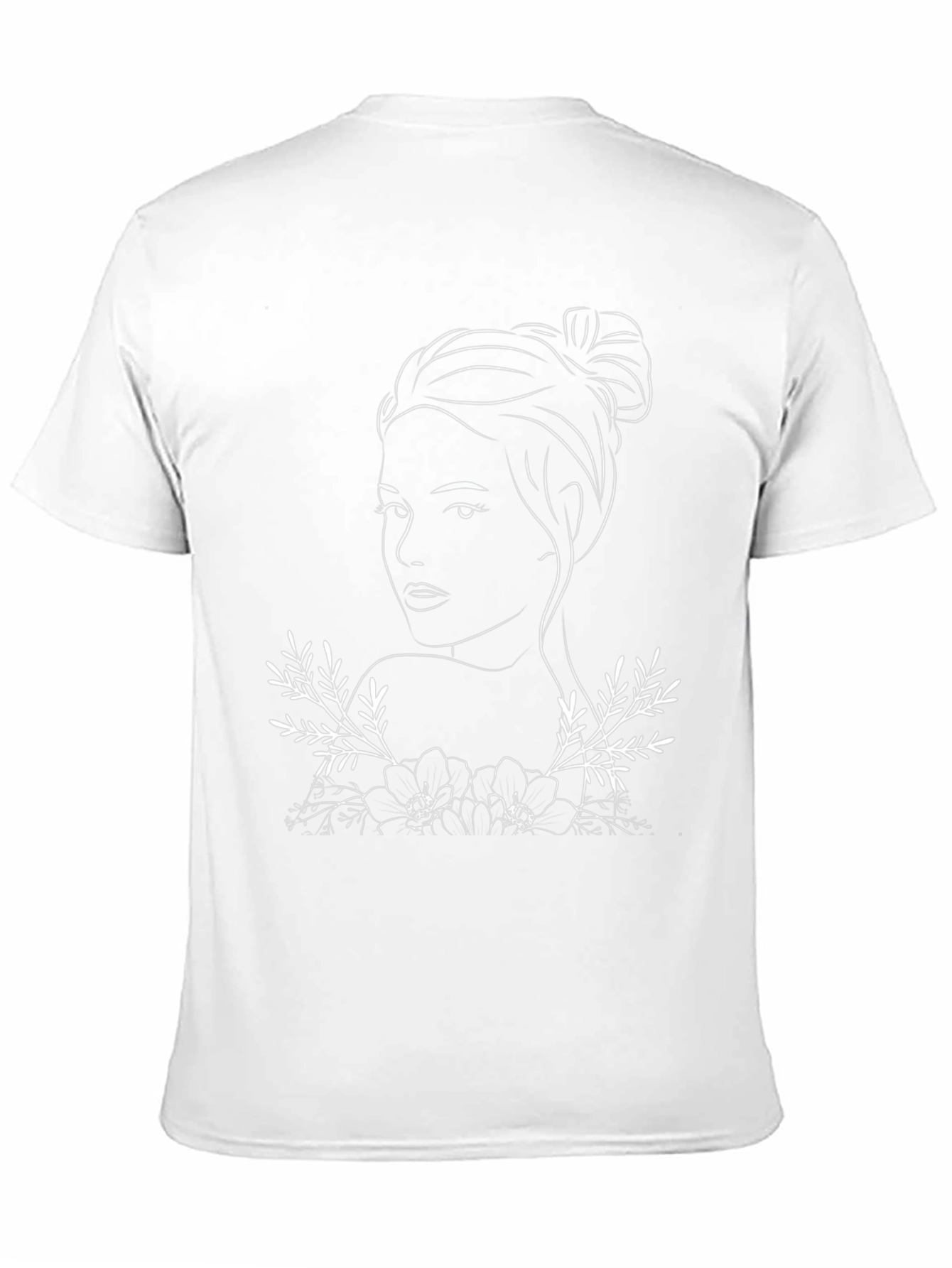Black Woman Line Art T-Shirt - Black view 11