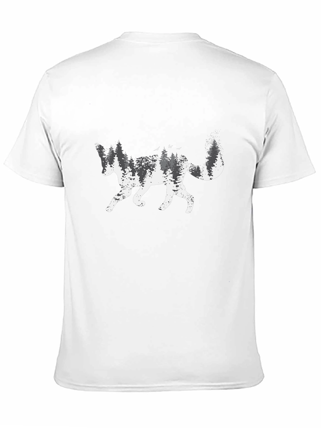 Black Nature Fox Graphic Tee - Black Cotton Blend view 11