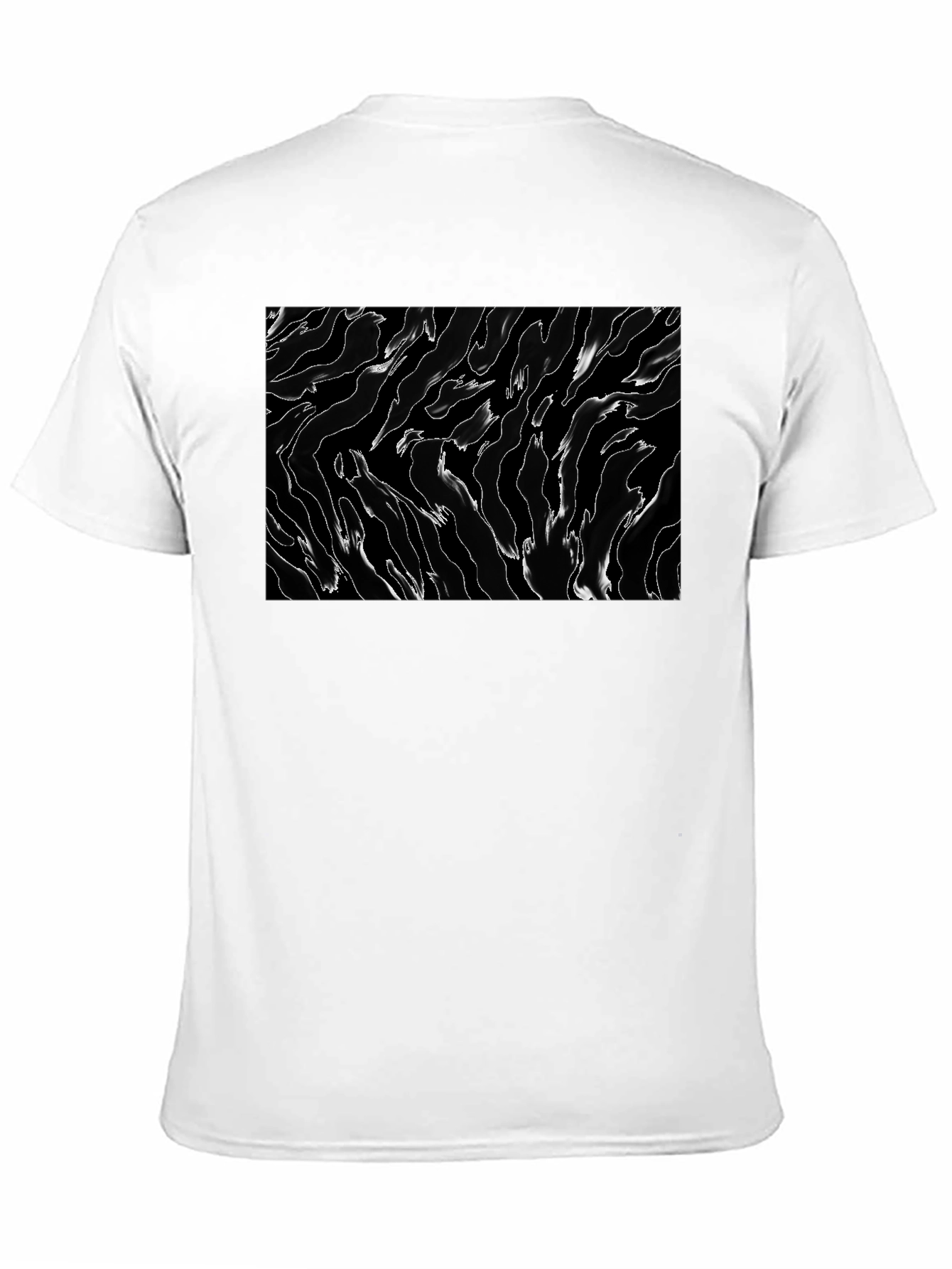 Black Abstract Black and White T-Shirt view 11