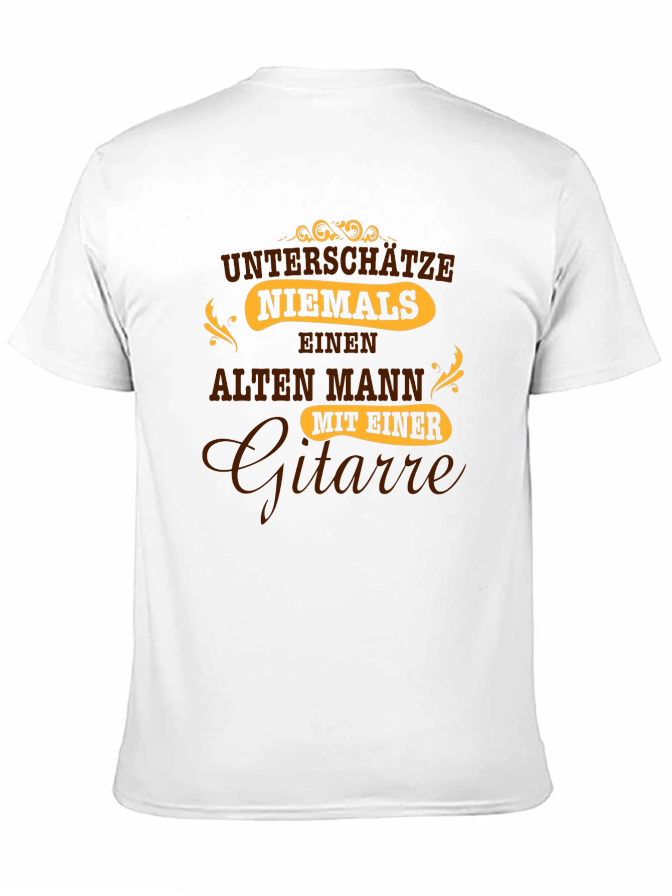 Black Old Man with Guitar Graphic T-Shirt - Unique Gift Tee view 11