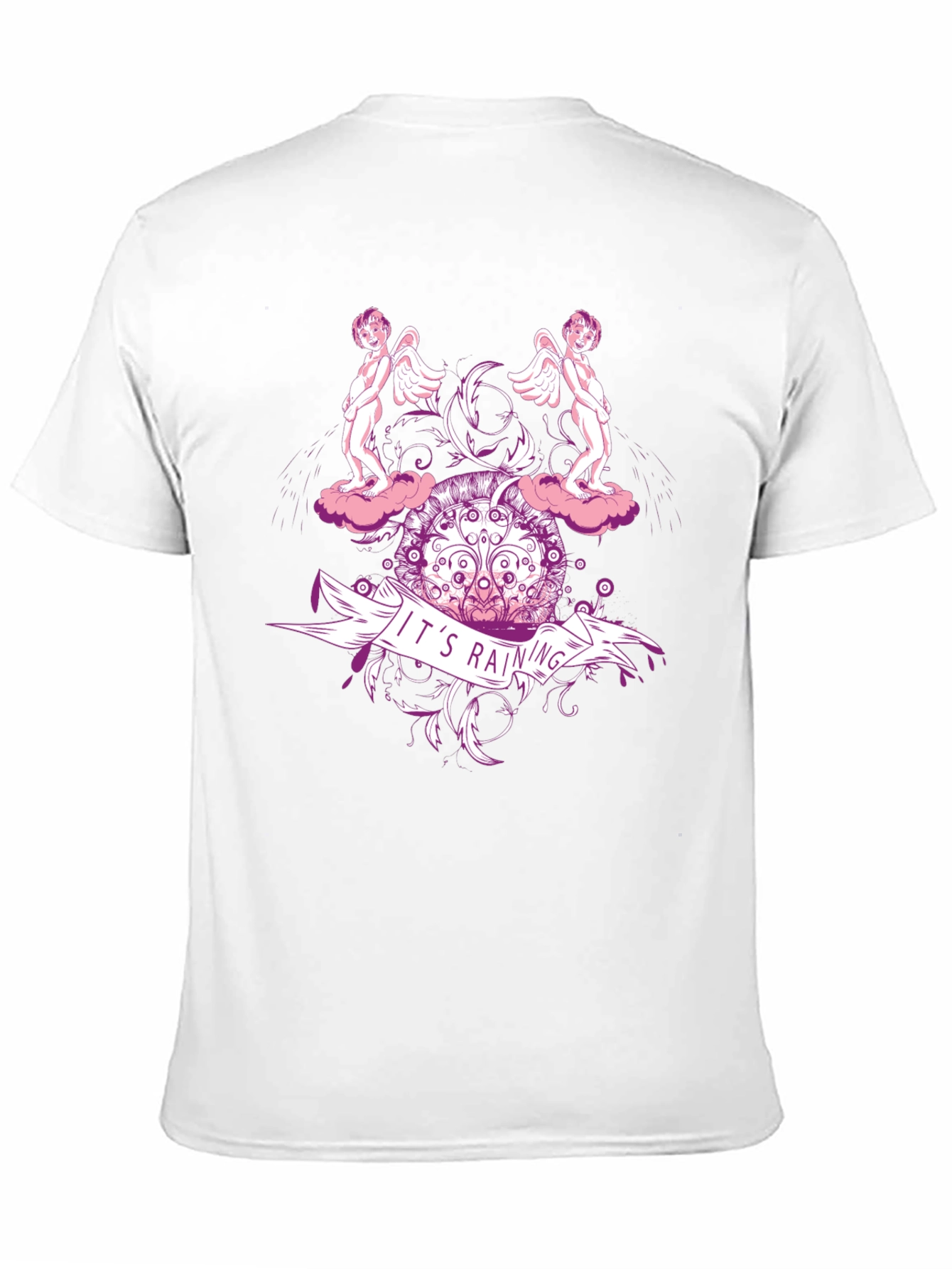 Black Angelic Rain Graphic Tee - Black Cotton T-Shirt view 11