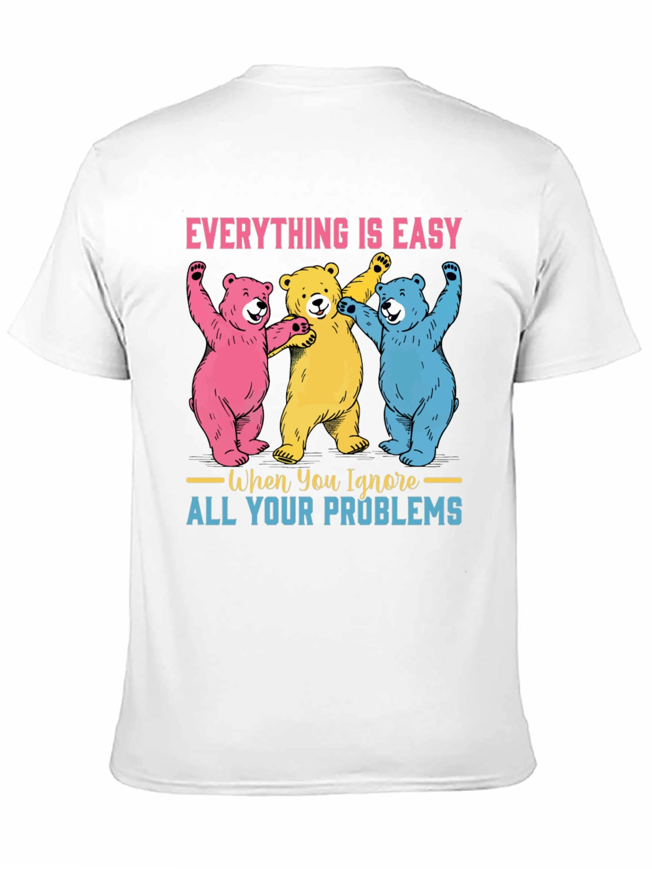 Black Everything is Easy Bear Graphic Tee view 11