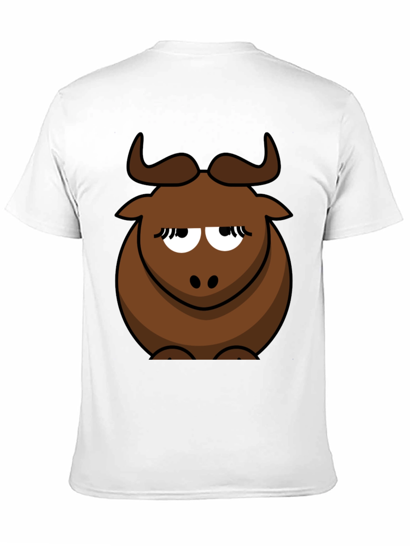 Black Funny Cartoon Bull Graphic T-Shirt - Unisex Black Tee view 11
