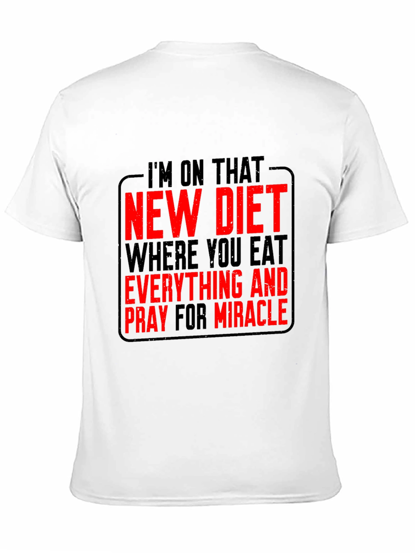 Black Diet Humor Graphic Tee - Eat Everything & Pray view 11