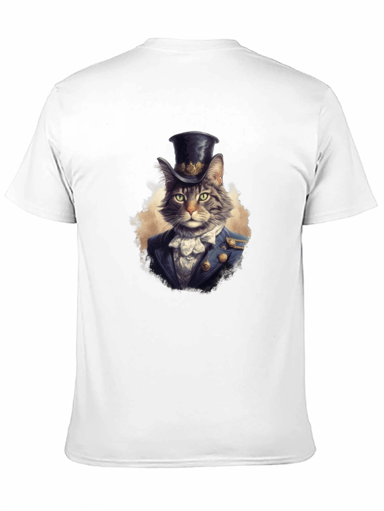 Black Dapper Cat Top Hat Graphic Tee view 11
