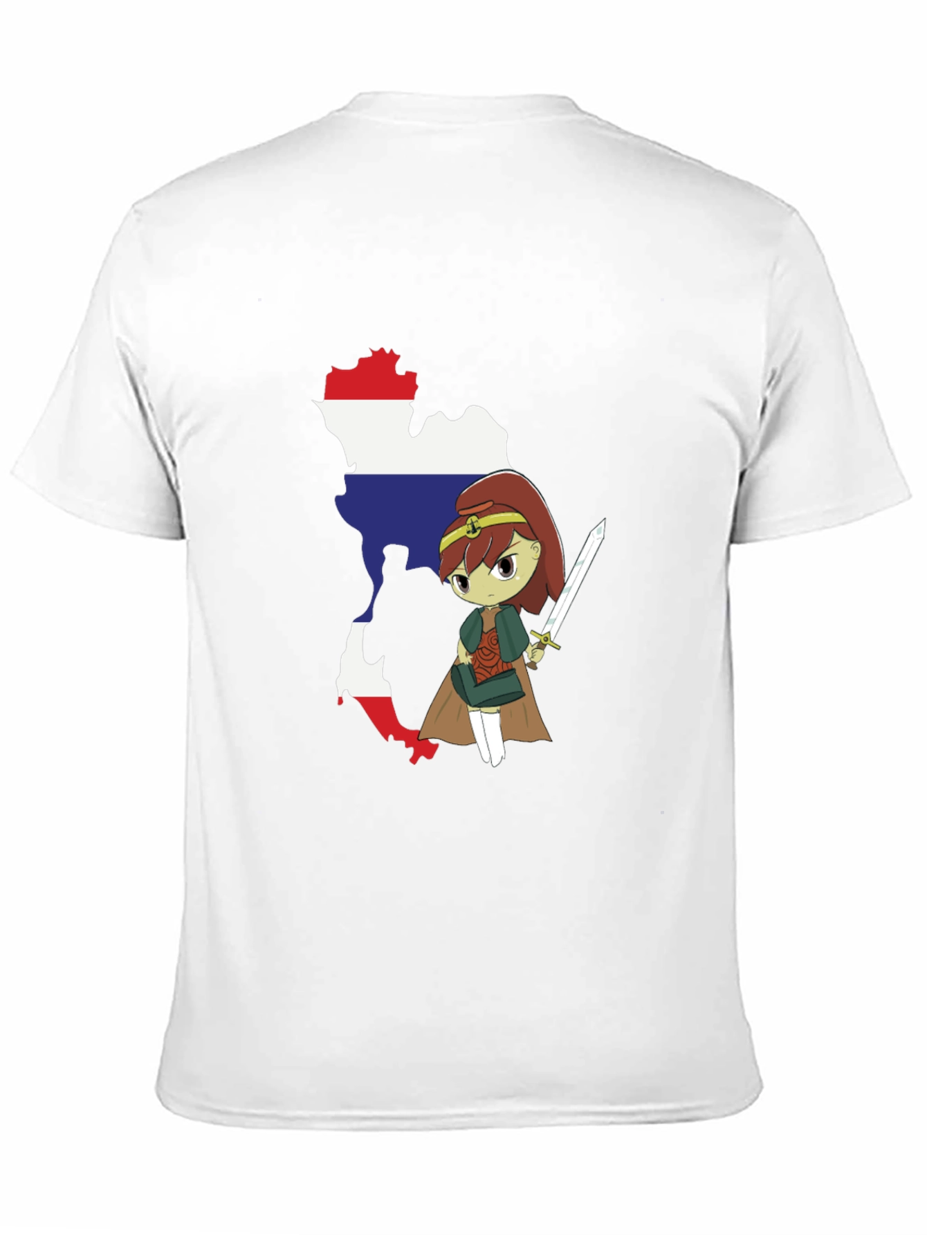 Black Thailand Flag Anime Girl Black T-Shirt view 11