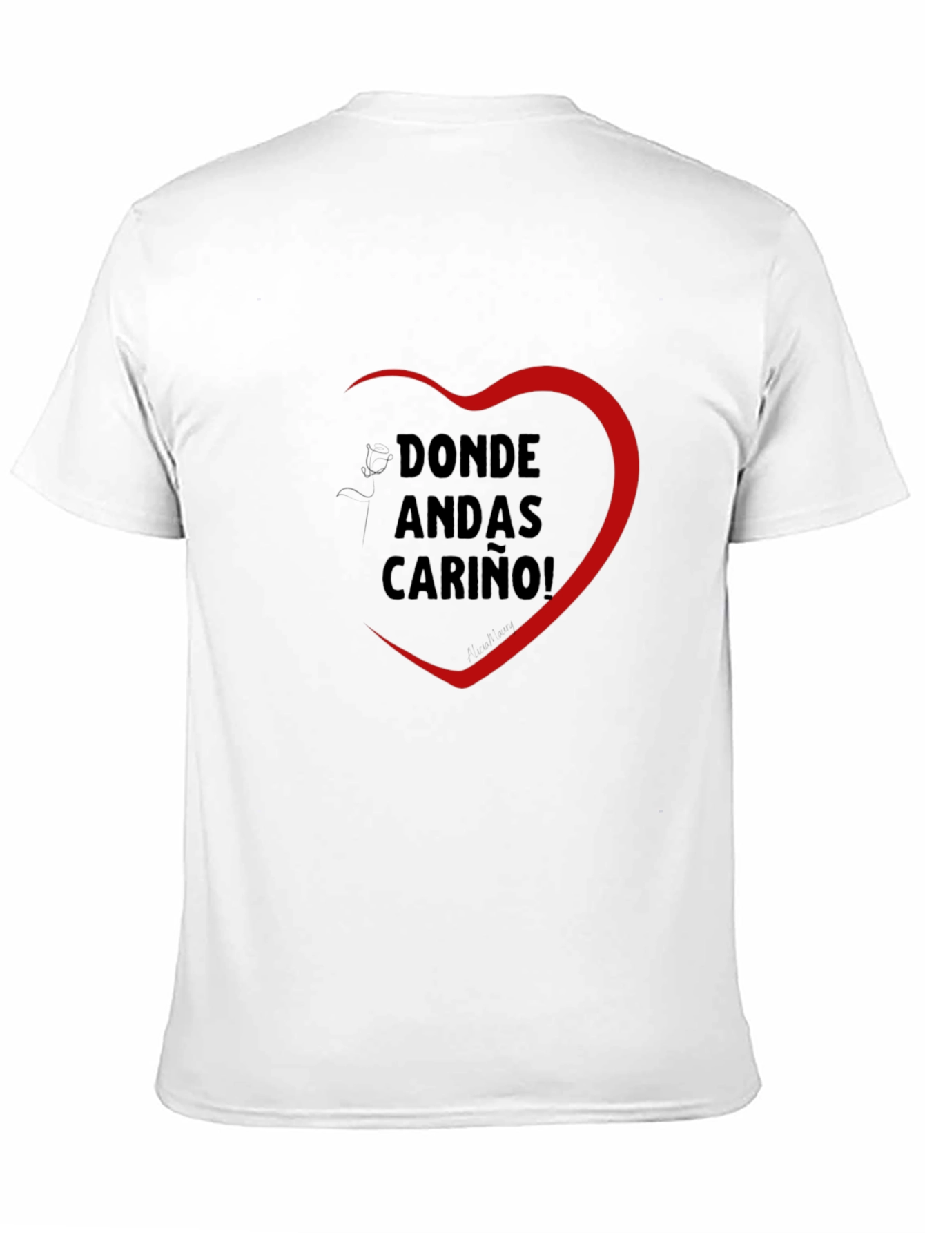 Black Donde Andas Carino! Heart Graphic T-Shirt view 11