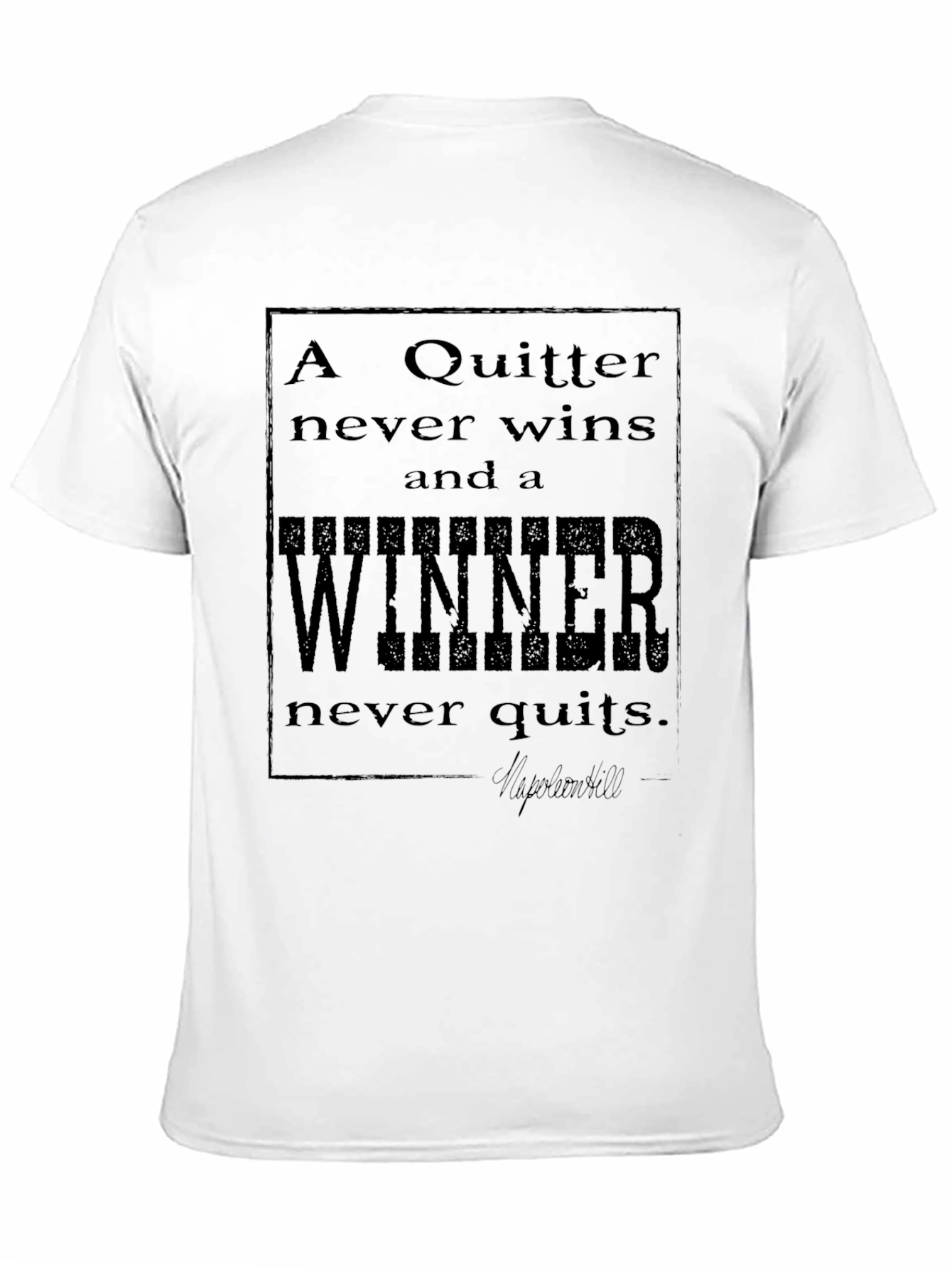 Black Inspirational Quote T-Shirt - Never Quit view 11