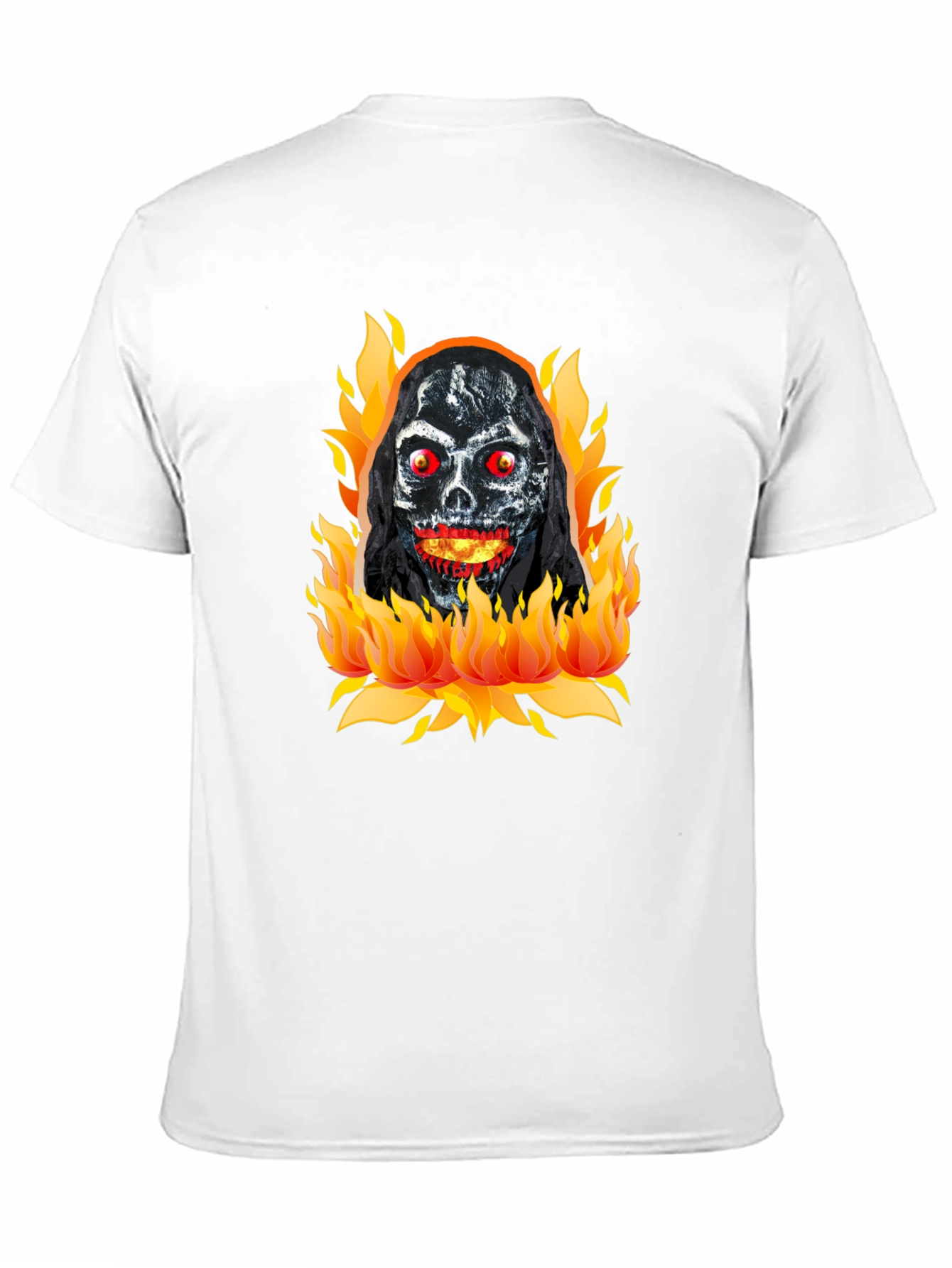 Black Grim Reaper on Fire Graphic T-Shirt view 11