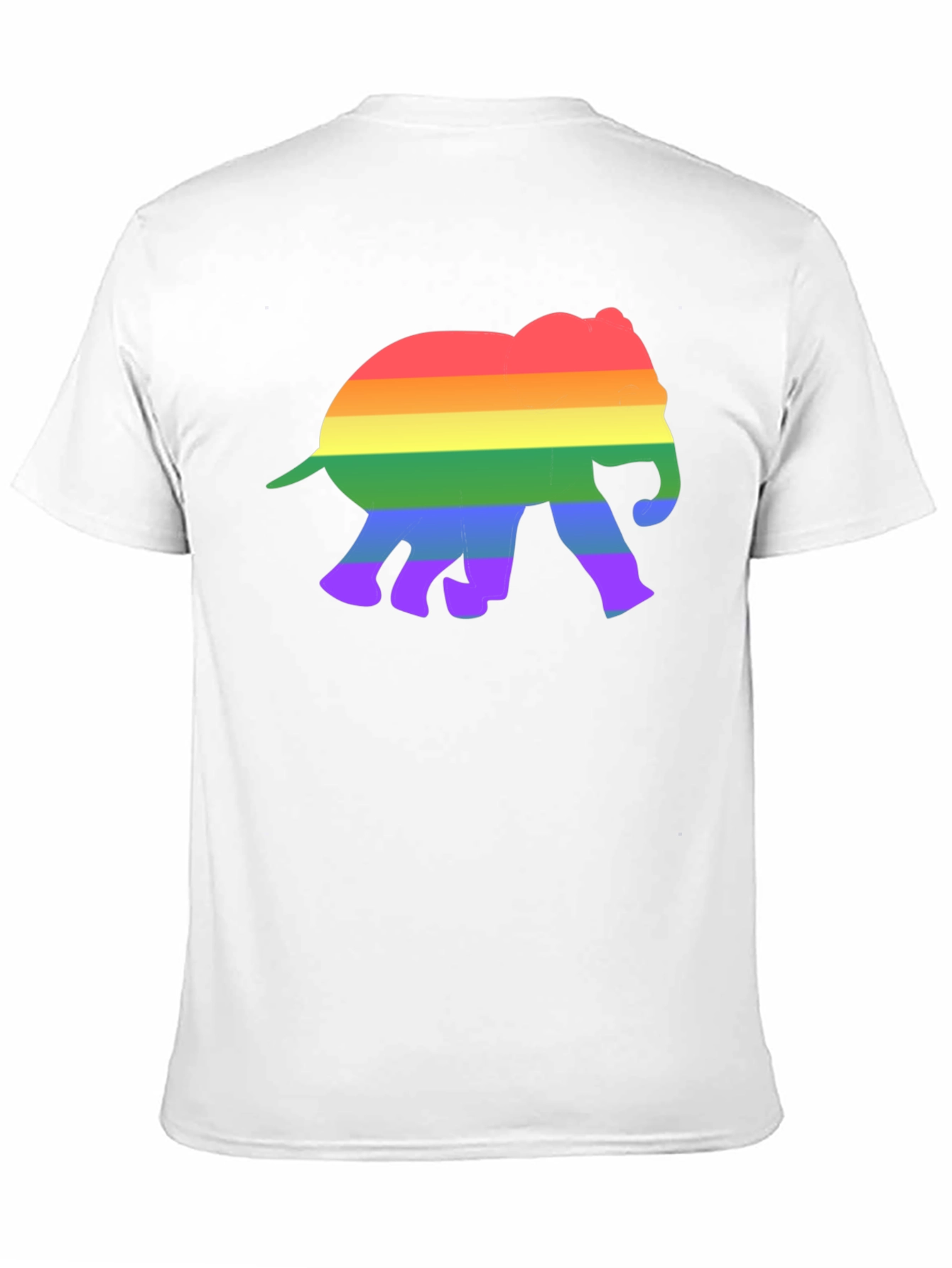 Black Rainbow Elephant Graphic Tee - Black Cotton T-Shirt view 11